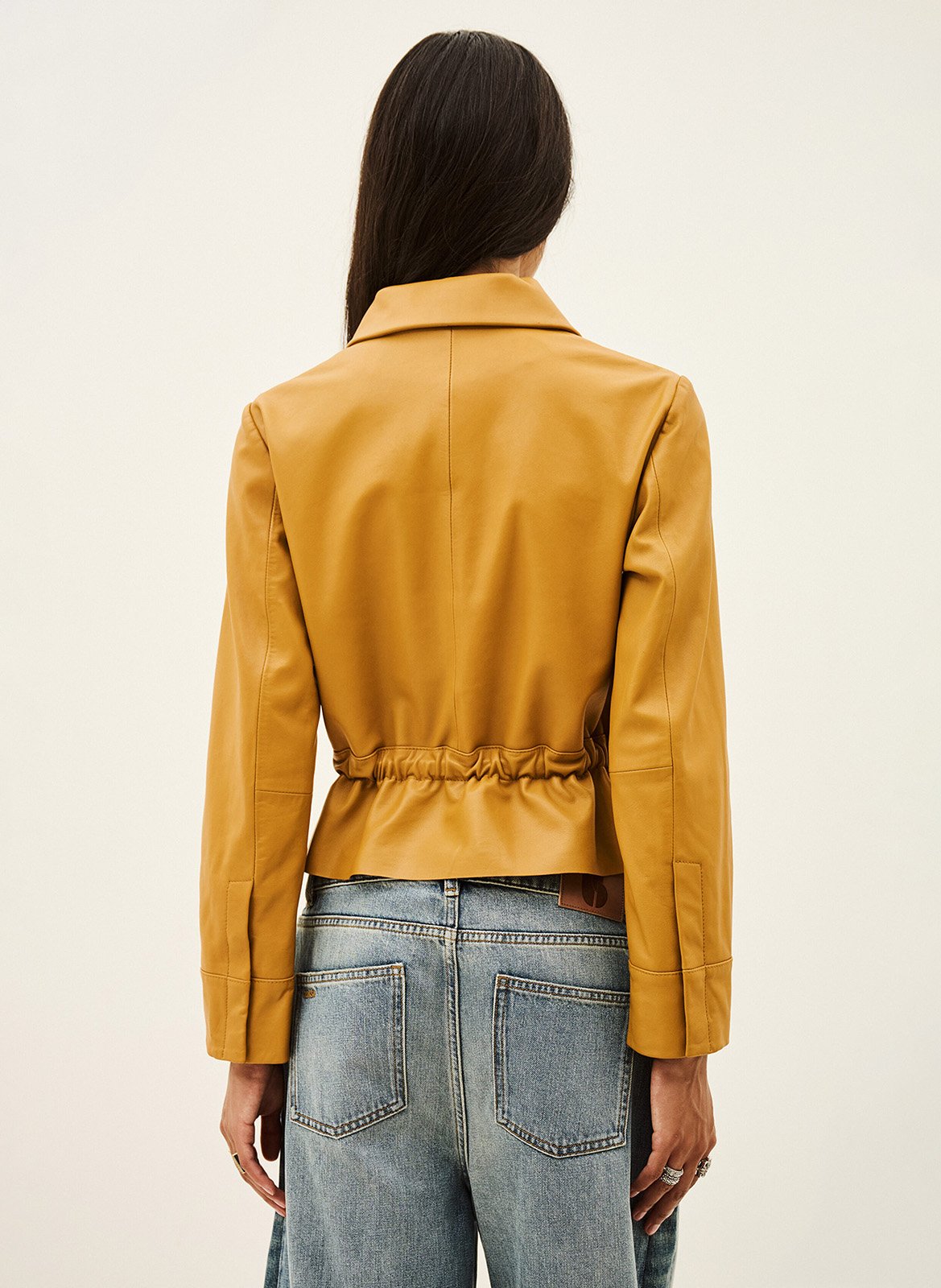 Kurze taillierte Lederjacke | Beige BA&SH Damen