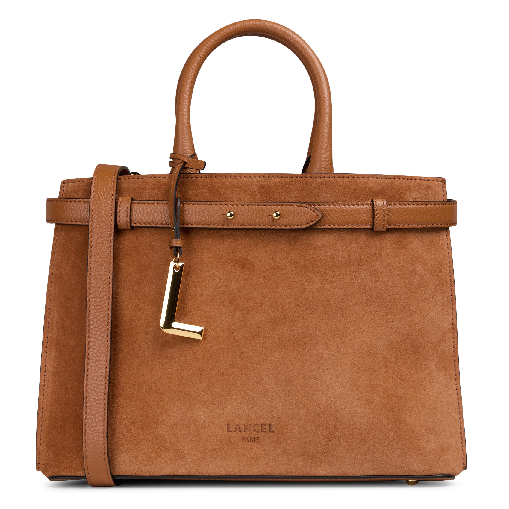 Leather tote bag LANCEL Beige