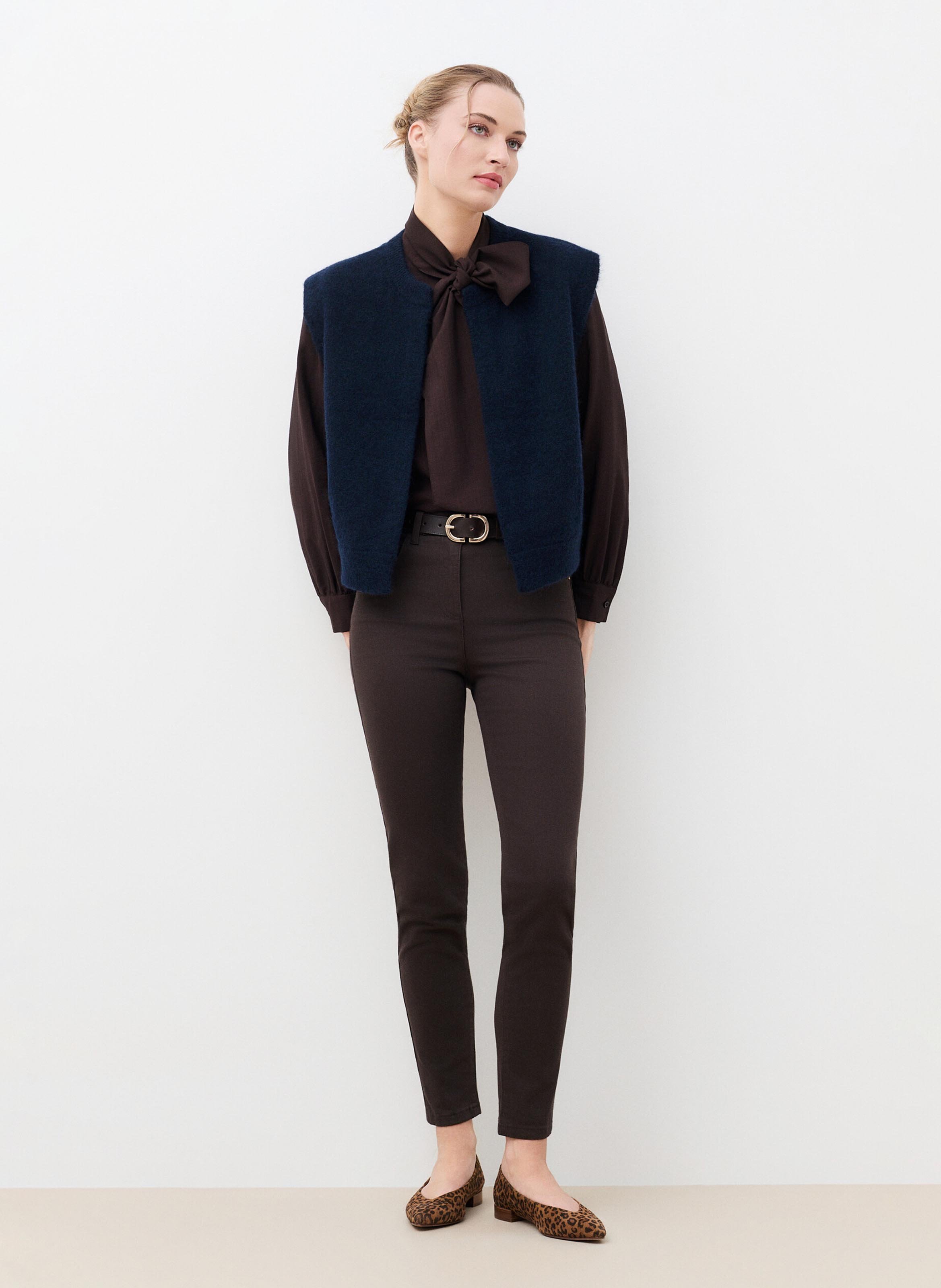Gilet droit en laine mélangée CAROLL Bleu