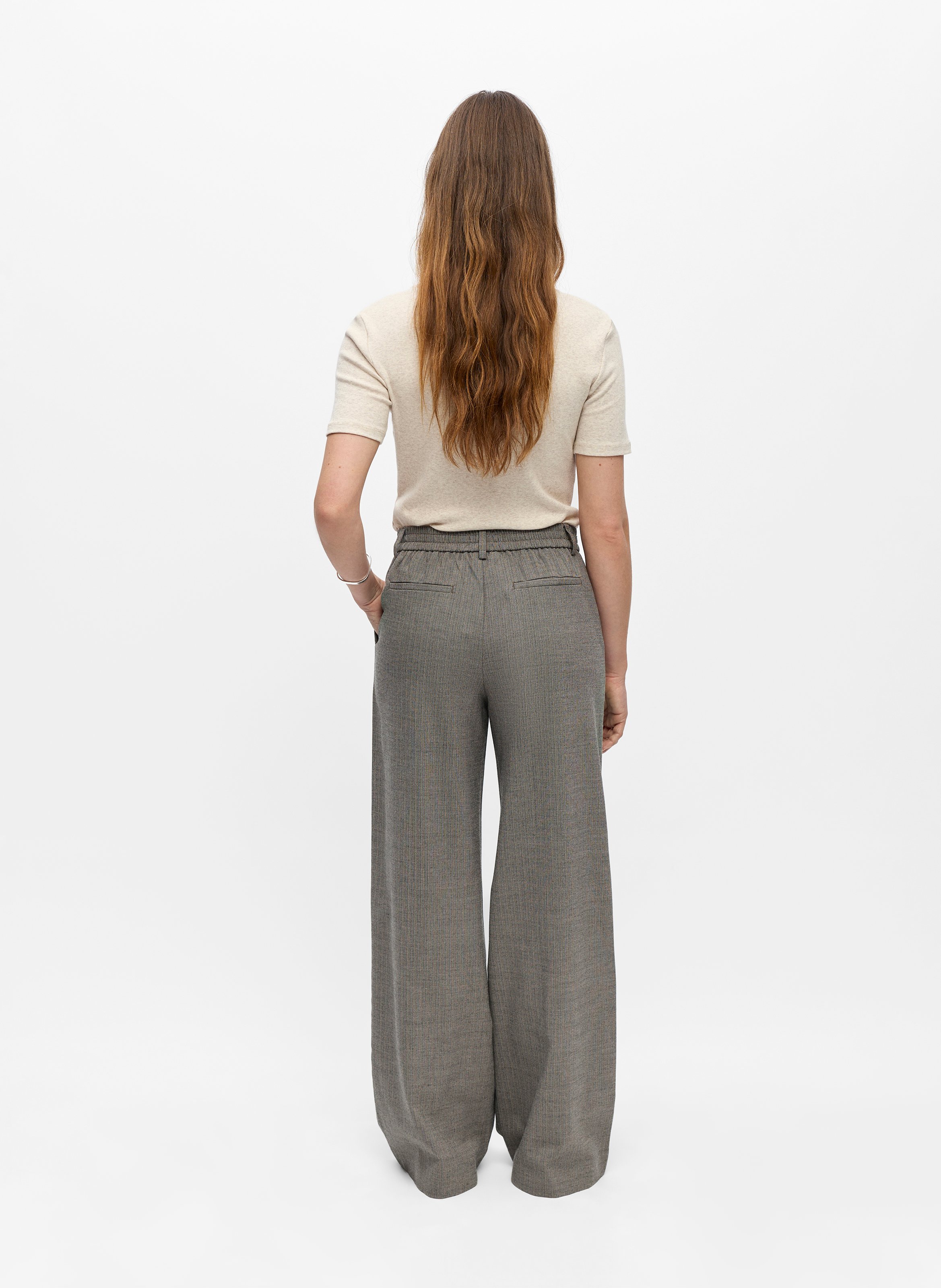 Striped flared pants OBJECT Grey