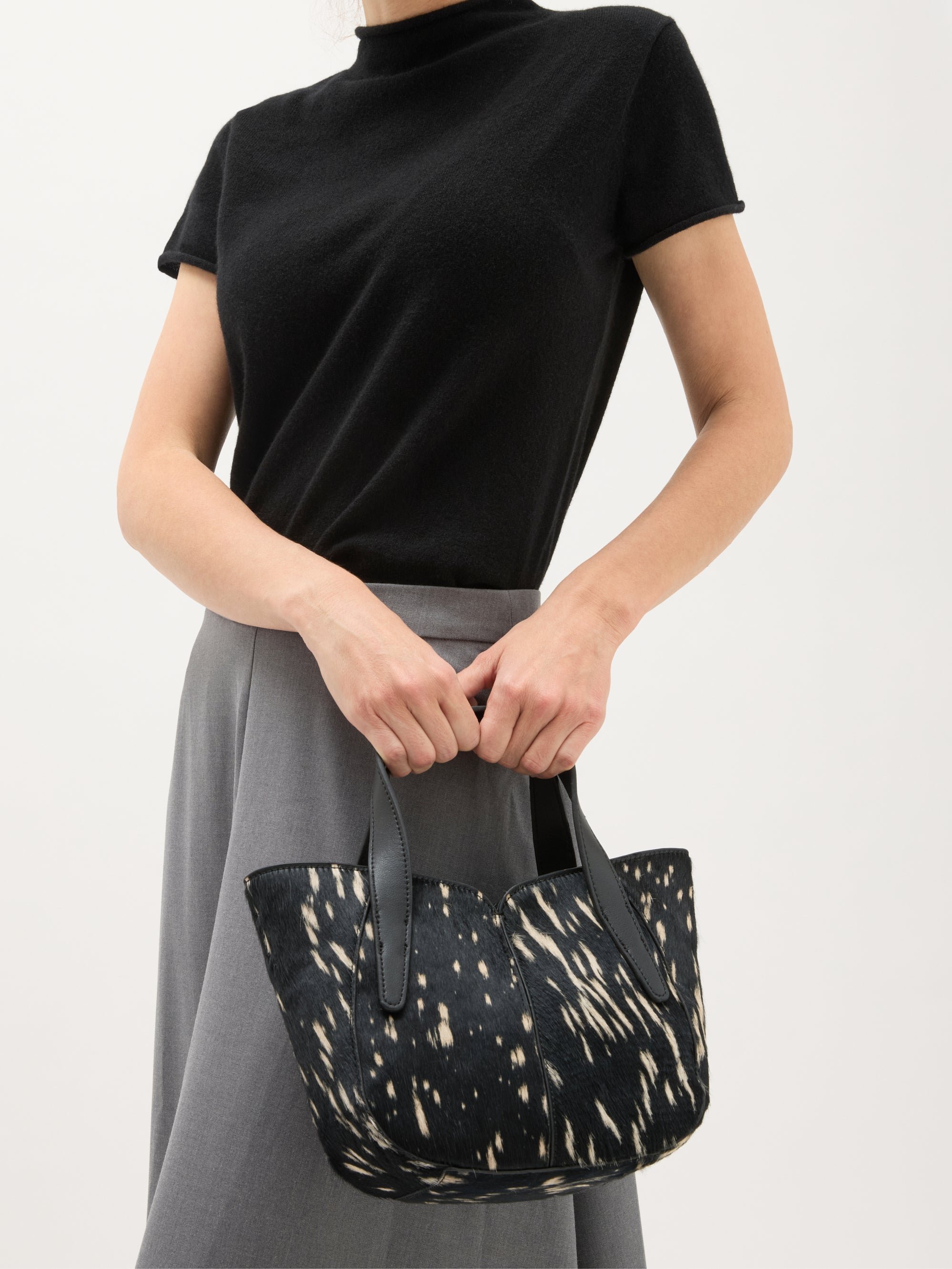 Handbag with handles and shoulder strap VANESSA WU Black