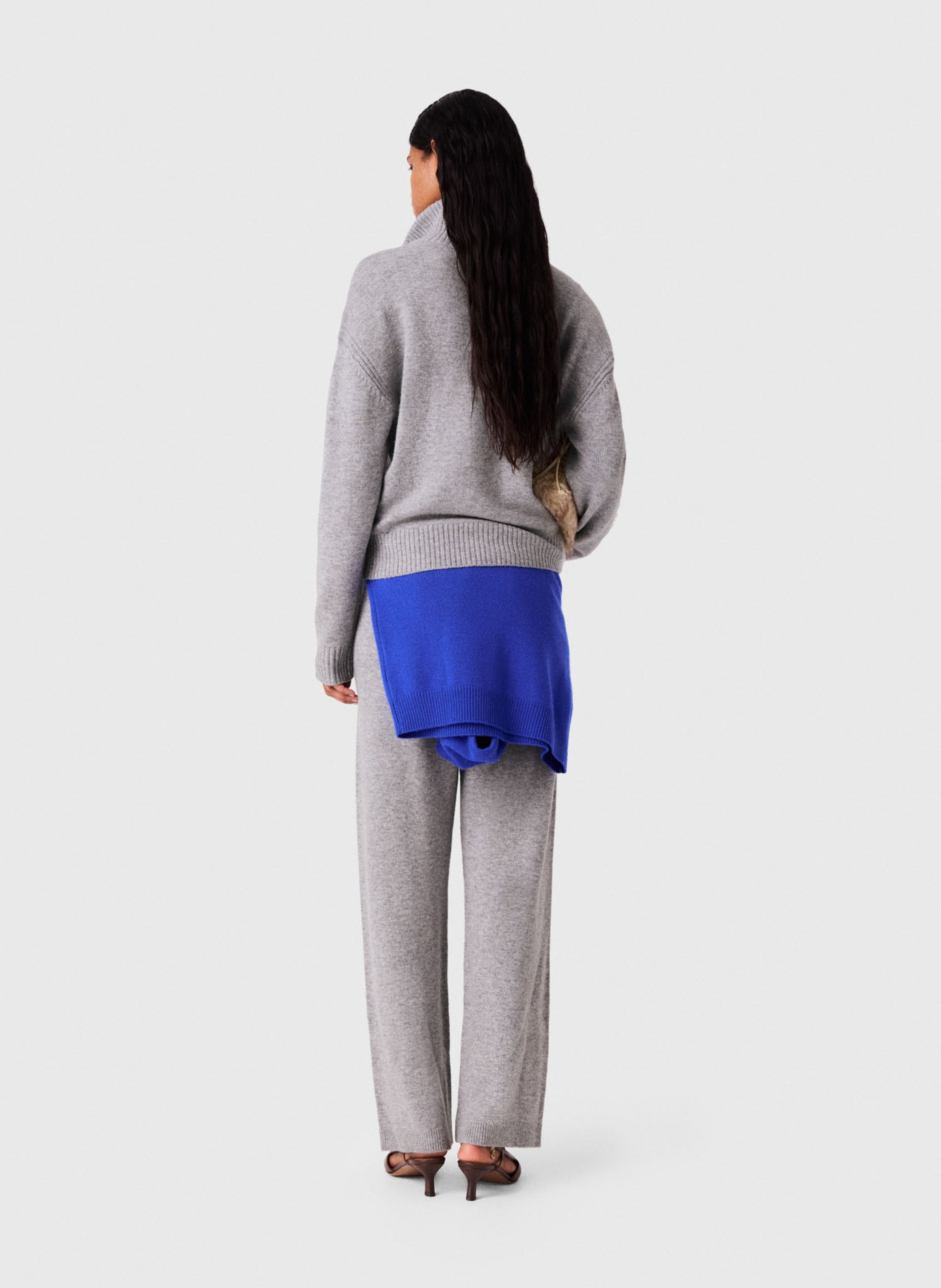 Straight-fit trucker-collar sweater in a wool blend MAJE Grey