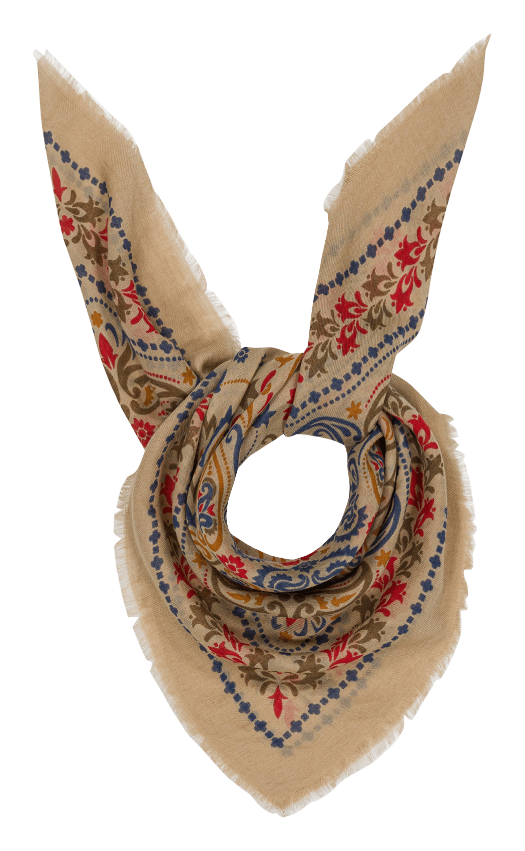 Printed wool-blend scarf MAISON LECOMTE FLAMENT Multicolored