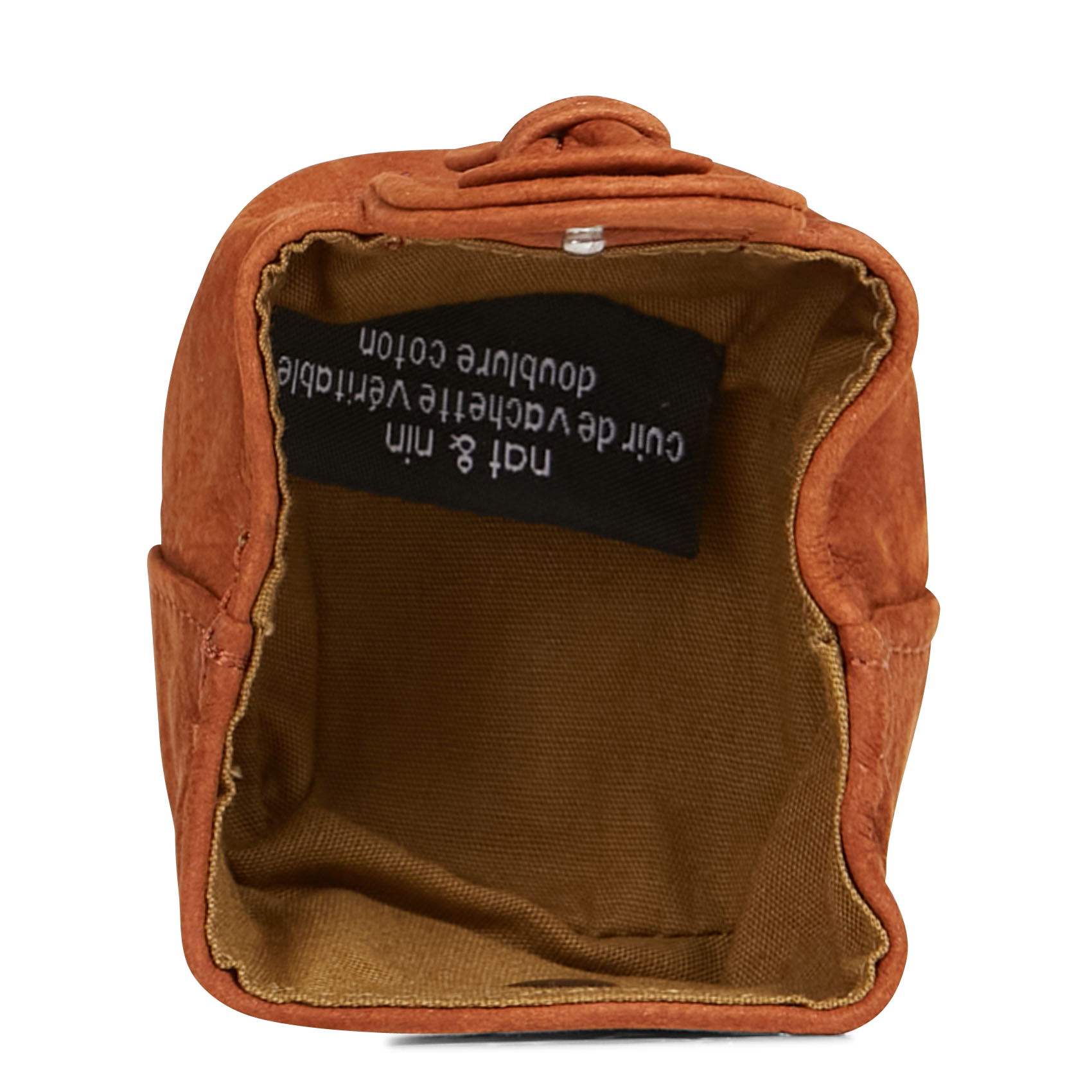 Porte-monnaie noeud en cuir NAT & NIN Marron