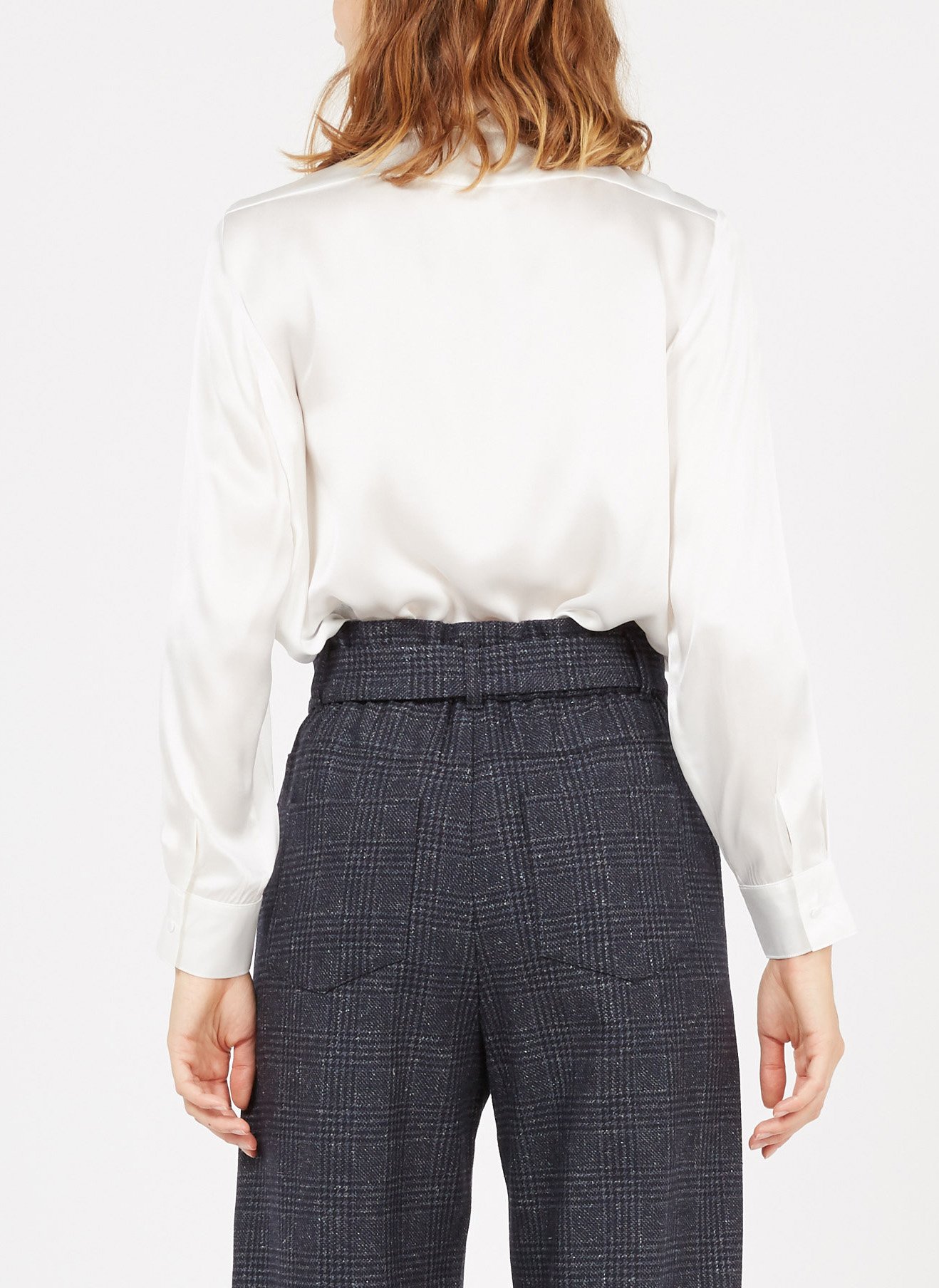 Chemise col classique en soie MAJE Blanc