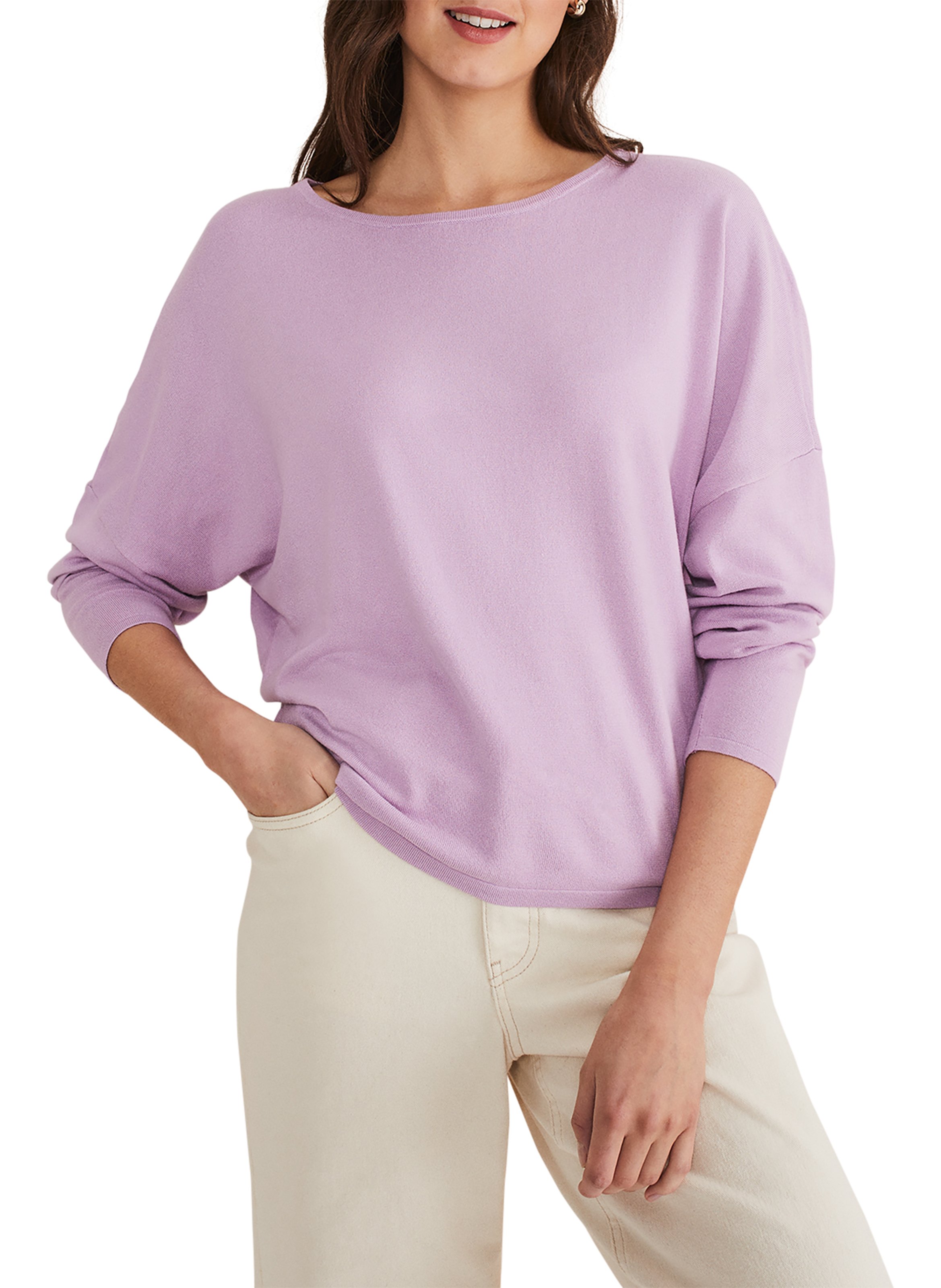 Relaxed Boat-neck Sweater Purple Phase Eight - Women | Place des Tendances