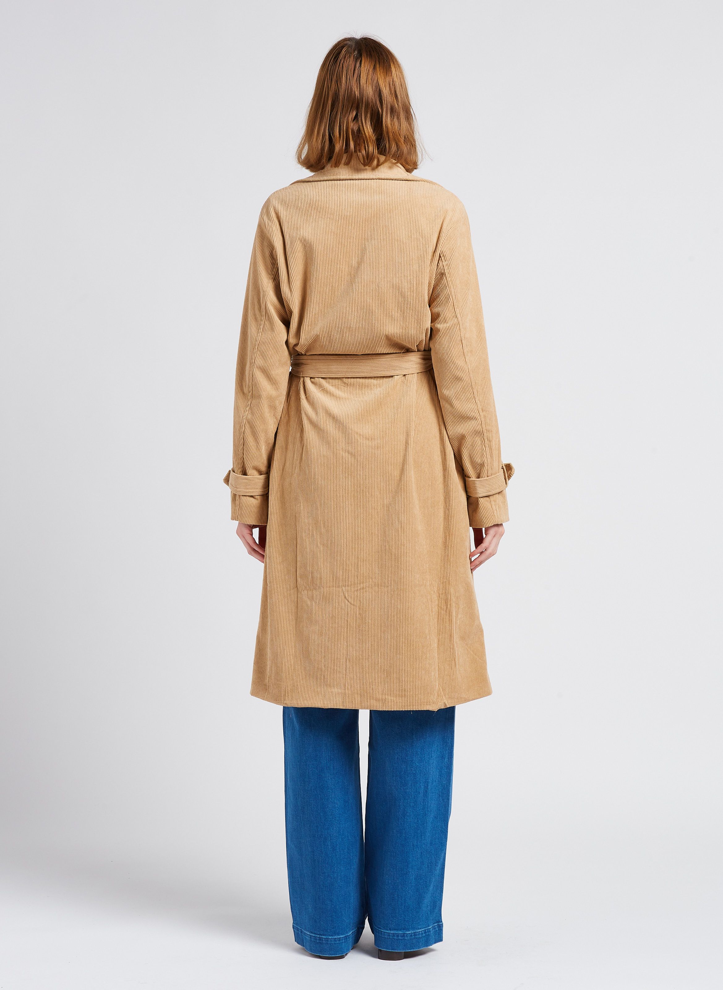 Trench velours 2025 cotelé femme