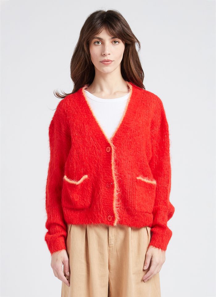 Loose-fit Wool-blend Soft Knit Cardigan Love American Vintage - Women