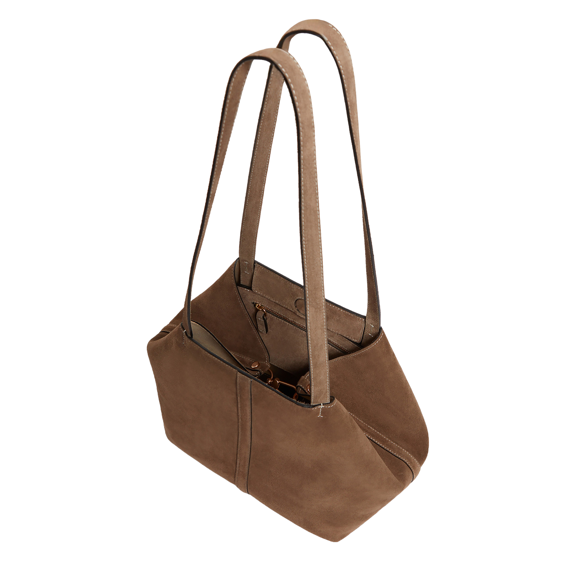 Suede tote bag VANESSA BRUNO Grey