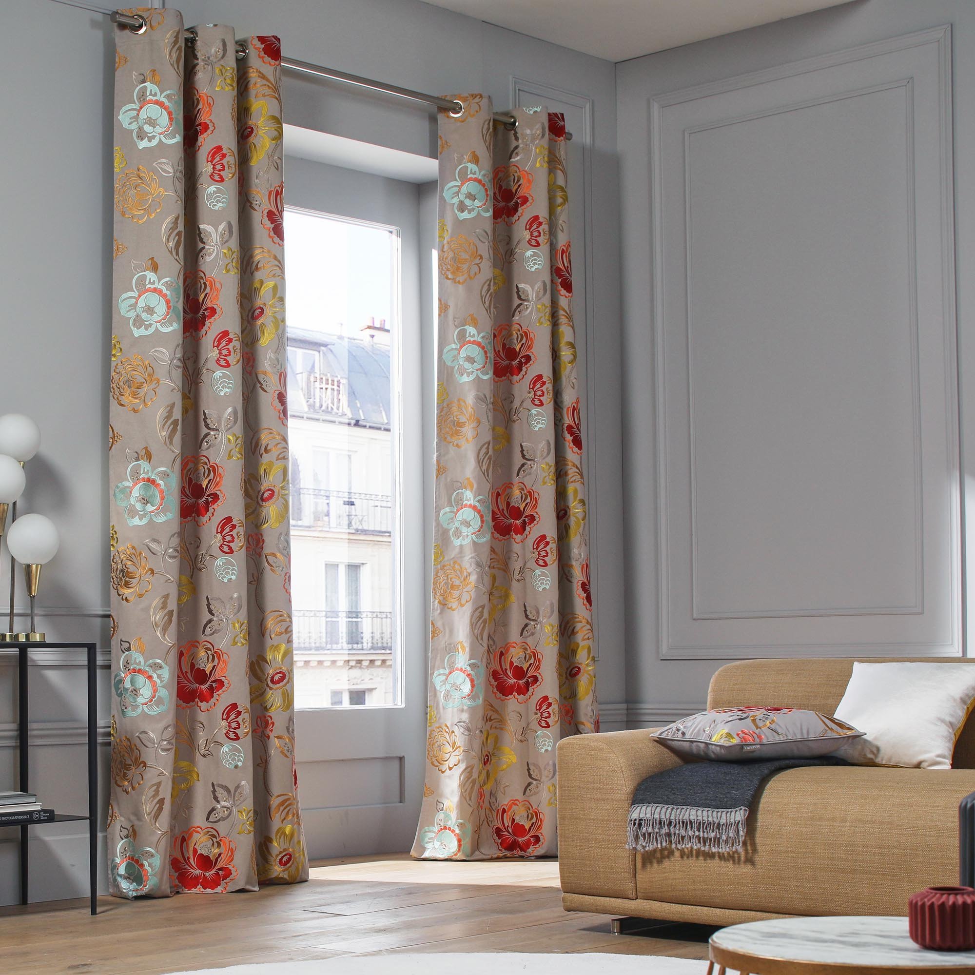 ABSTRACT - Curtain with eyelets MADURA Multicolored