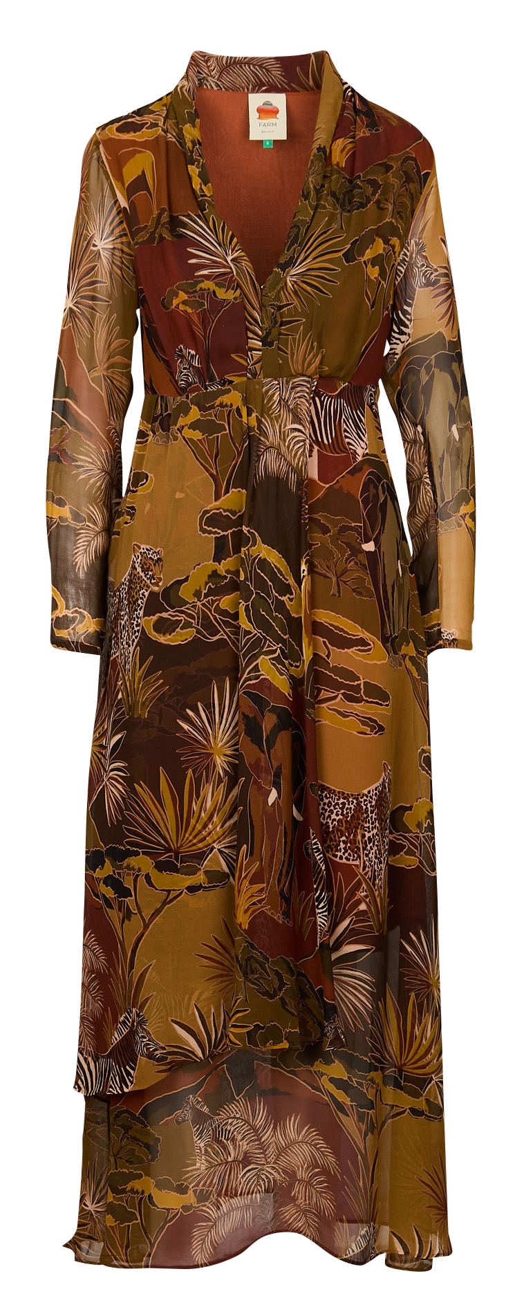 Dana long printed dress FARM RIO Brown