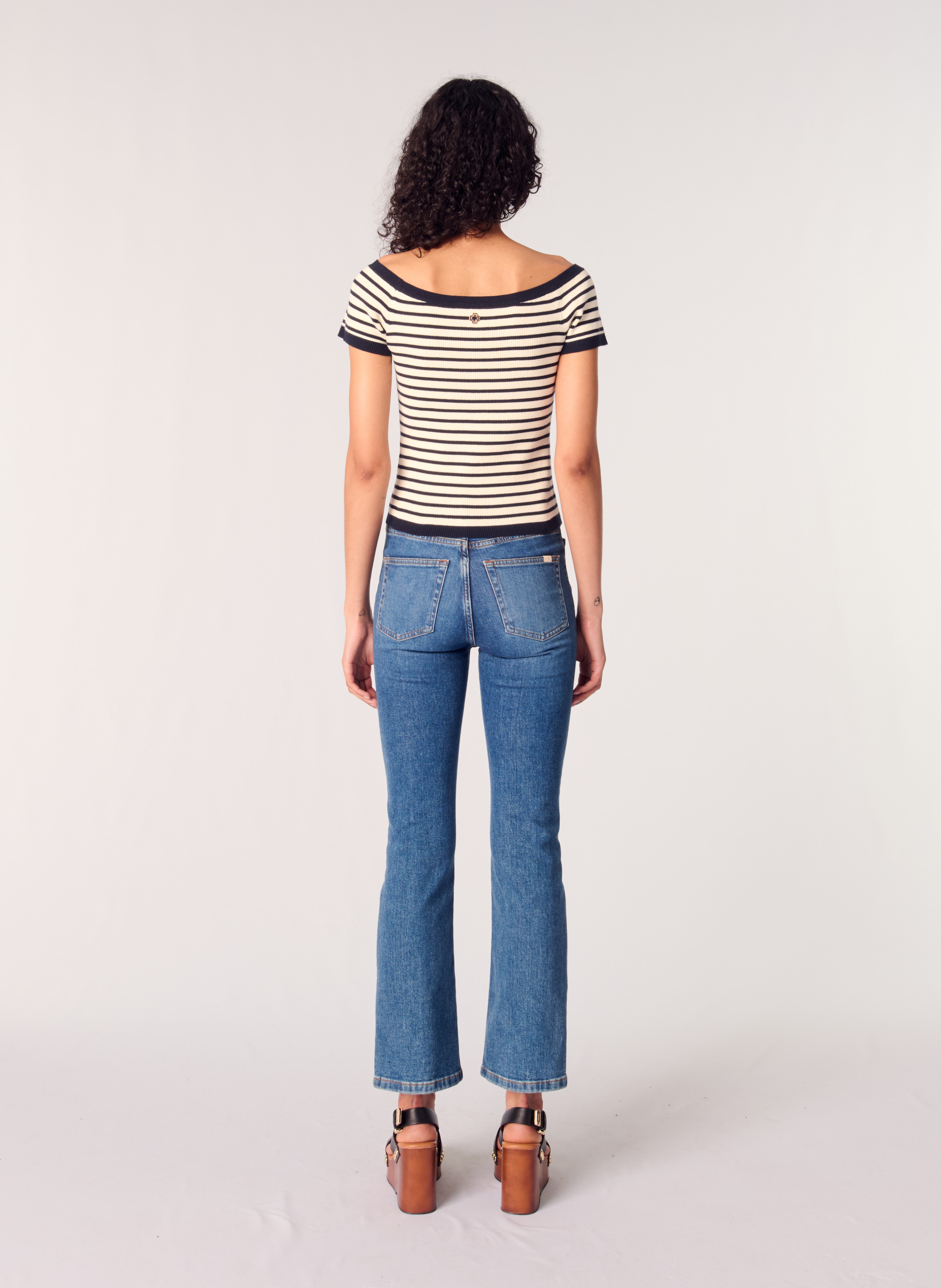 Top moulant col bateau MAJE Bleu