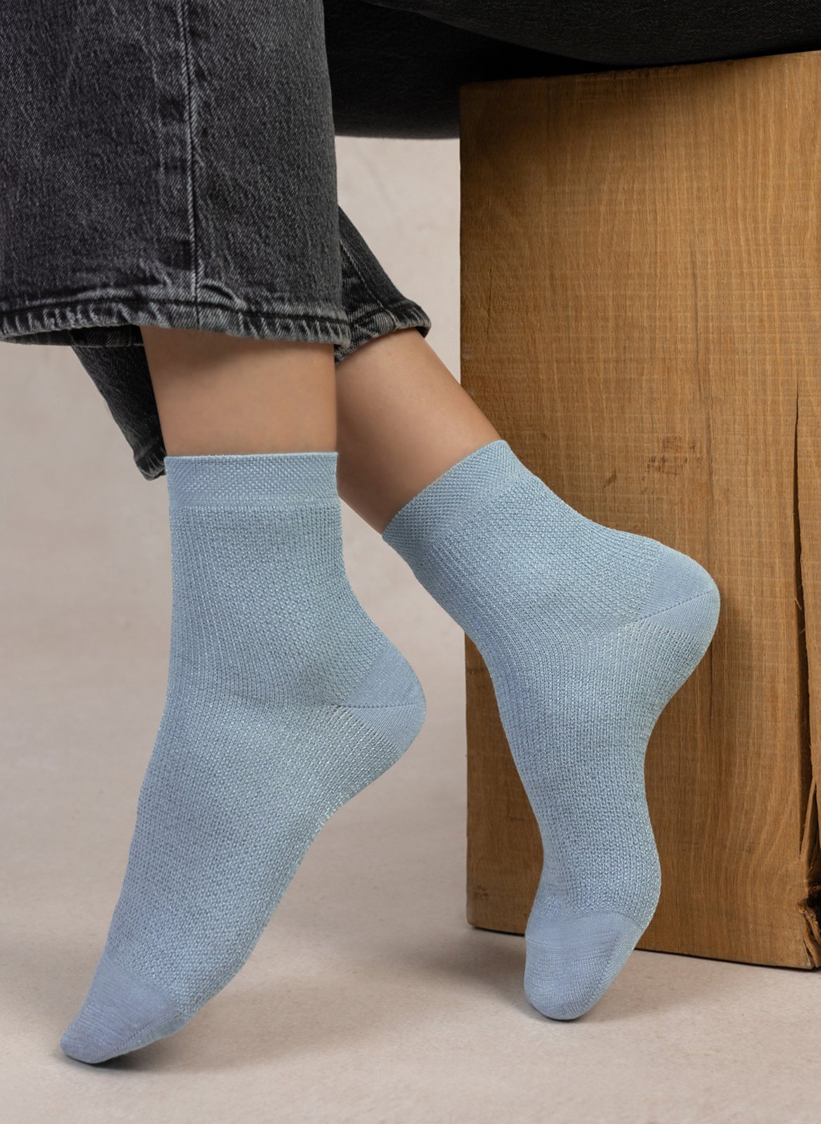 Satin socks BLEUFORET Blue