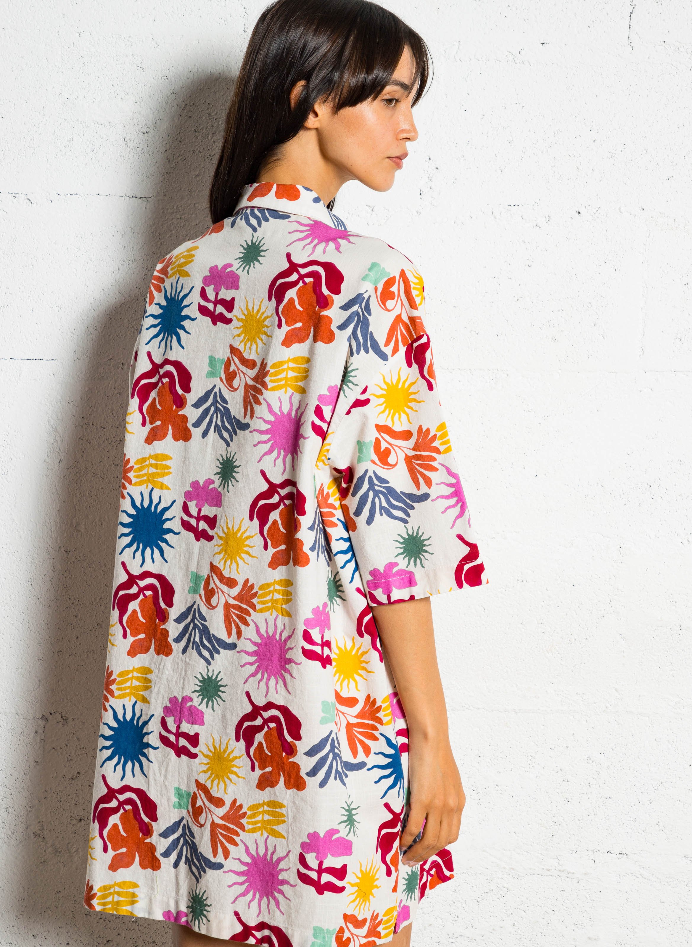 Robe courte droite boutonnée HARTFORD Multicolore