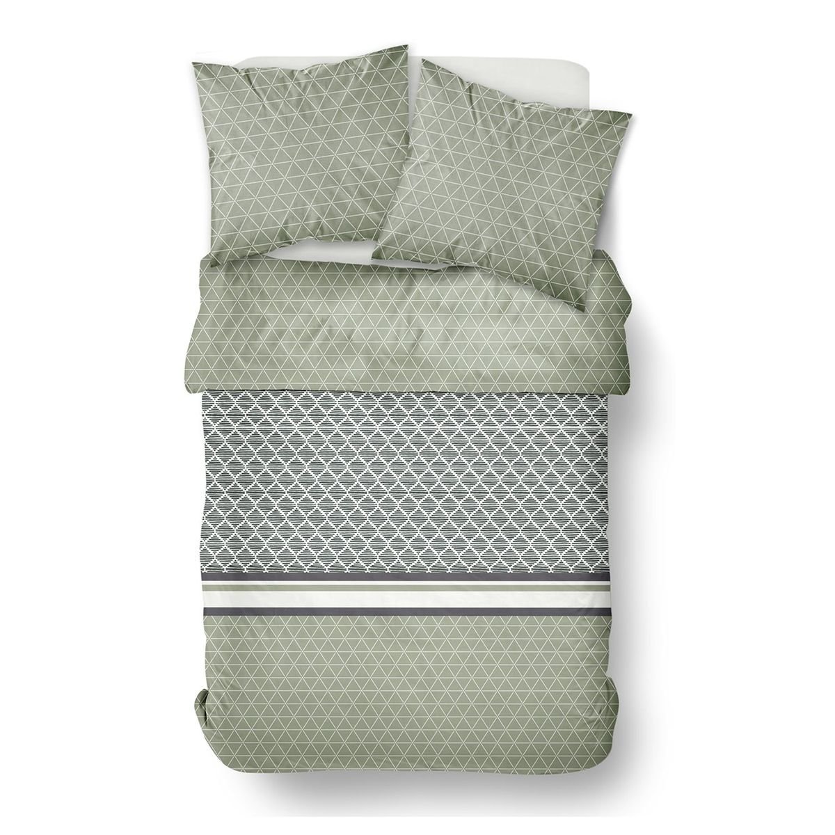 Zippered cotton printed bedding set TODAY LINGE DE MAISON Beige