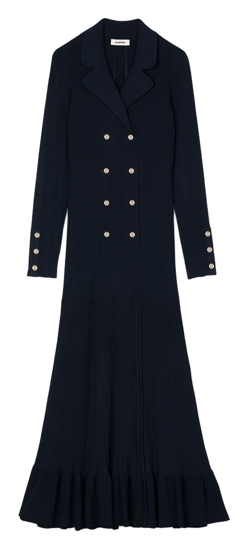 Robe longue en maille pointelle Marine Sandro - Femme