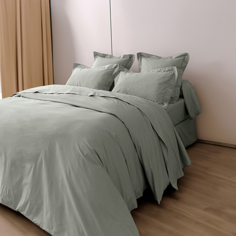 Combed cotton percale bed linen set "Julian" 4 pieces for bed 140 x 190 cm pure cotton COTON PUR