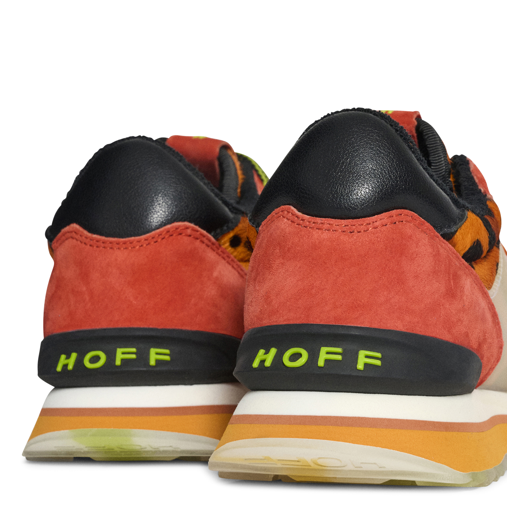 Lage baskets van leermix HOFF Oranje