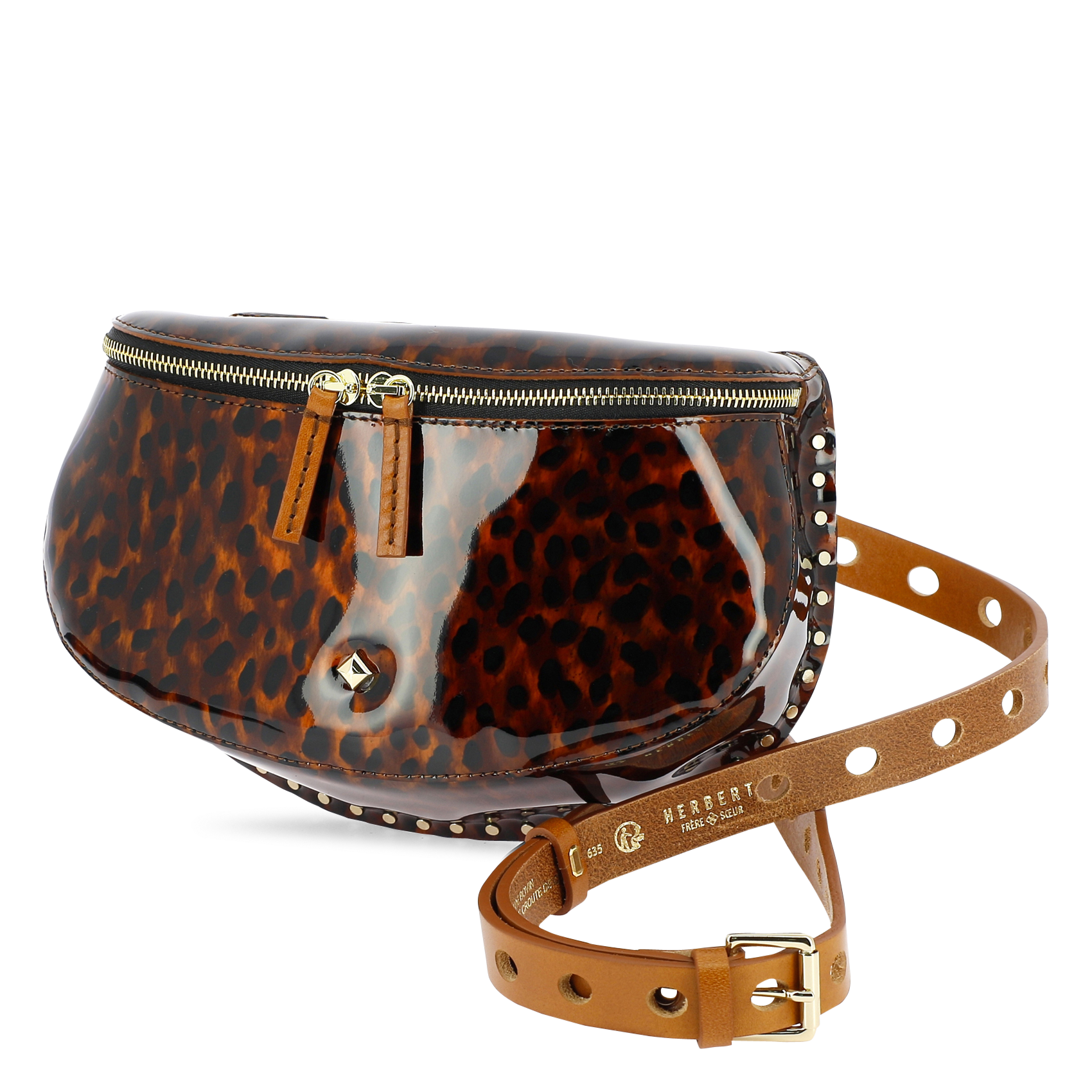 Gürteltasche mit Leopardenmuster HERBERT FRERE SOEUR Braun