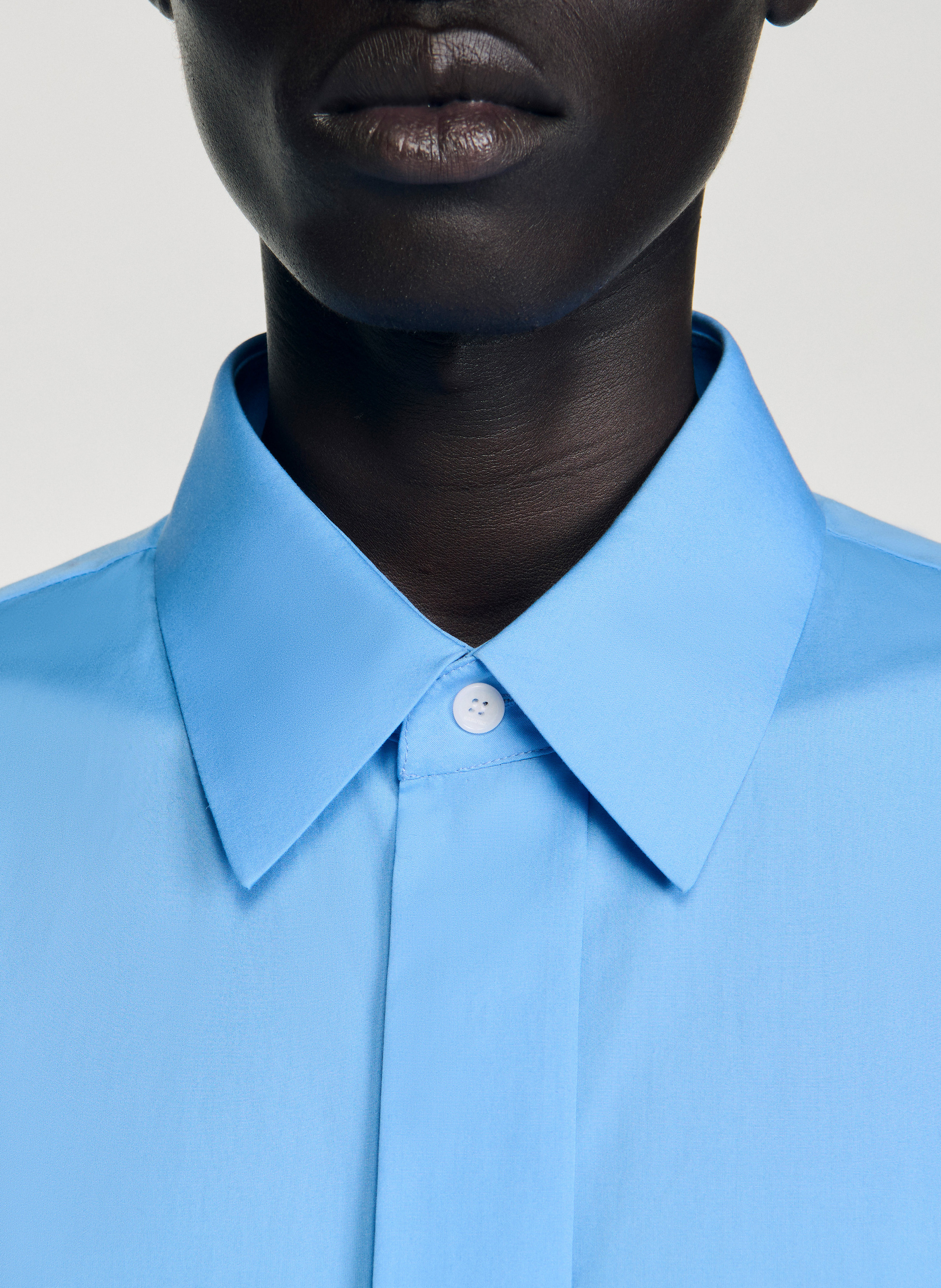 Cotton shirt with classic collar SANDRO Blue