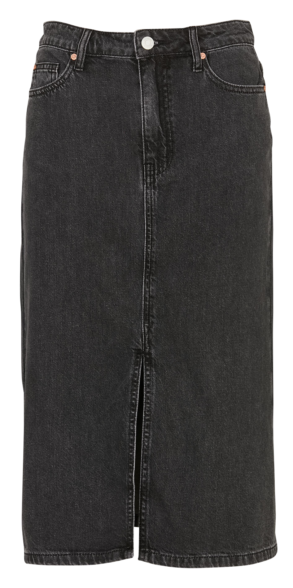 Jupe midi en fendue en denim MKT Noir