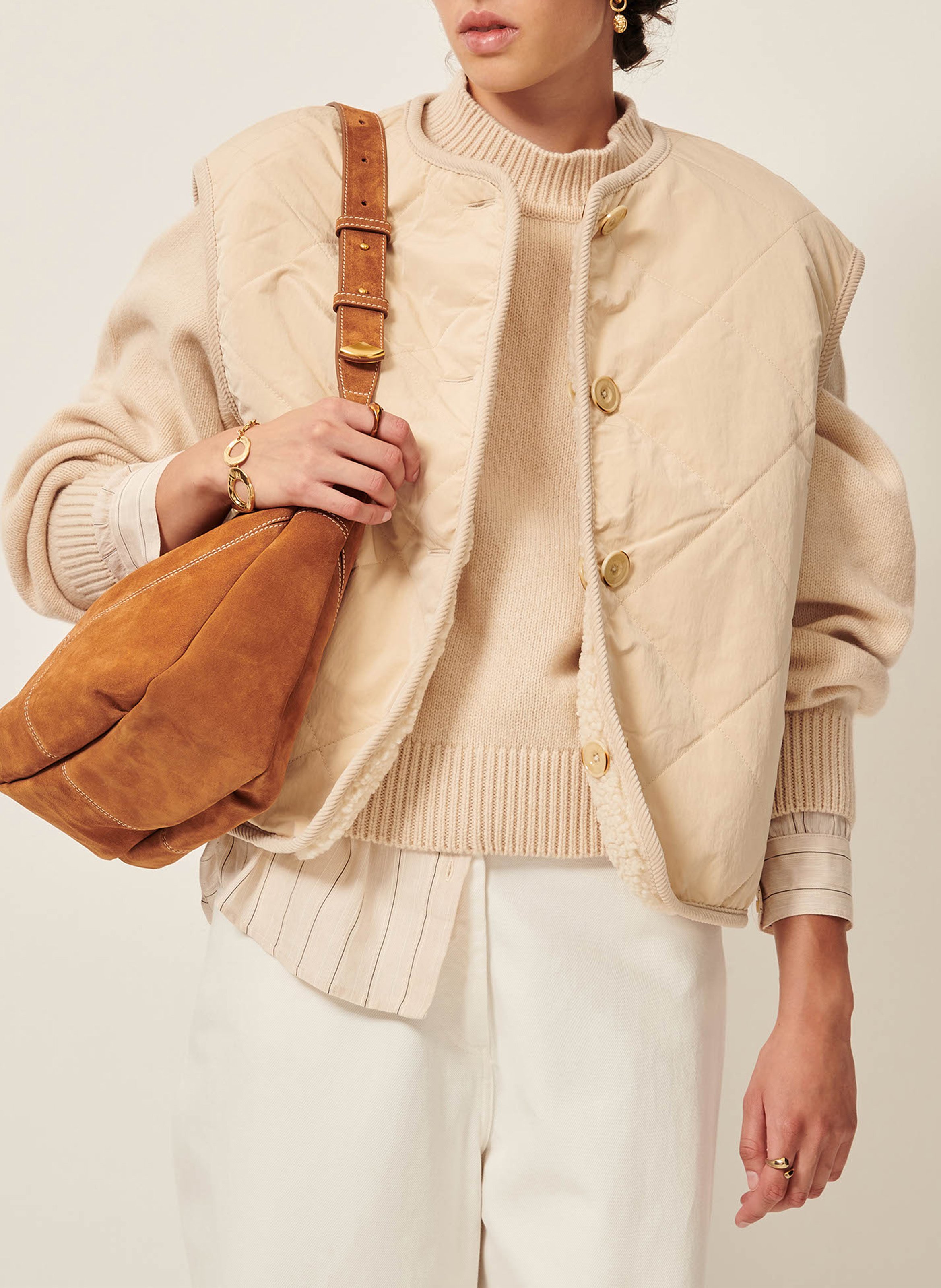 Veste droite réversible SESSUN Beige