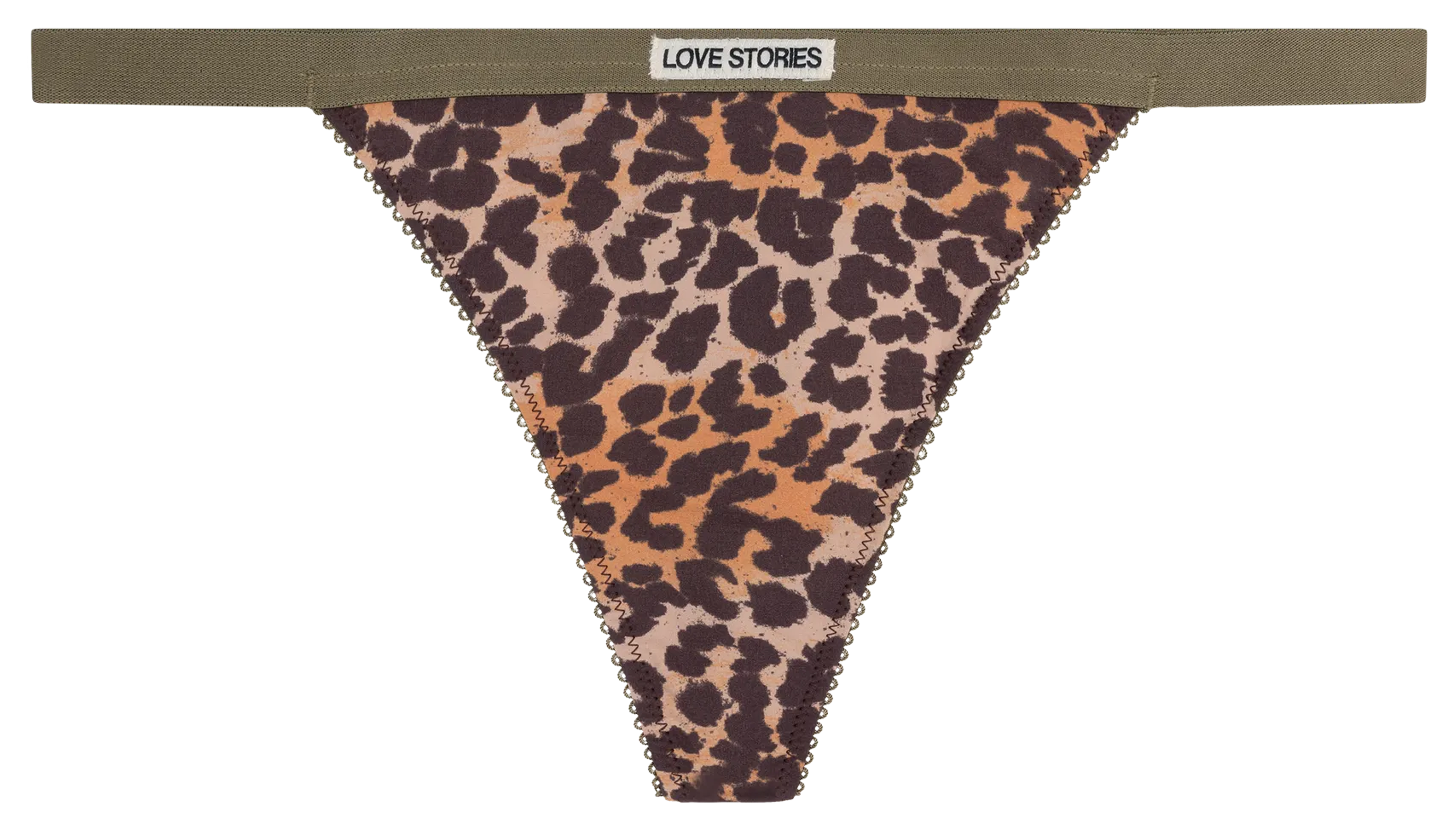 Gerecyclede vezelmix bedrukte jurk LOVE STORIES Bruin