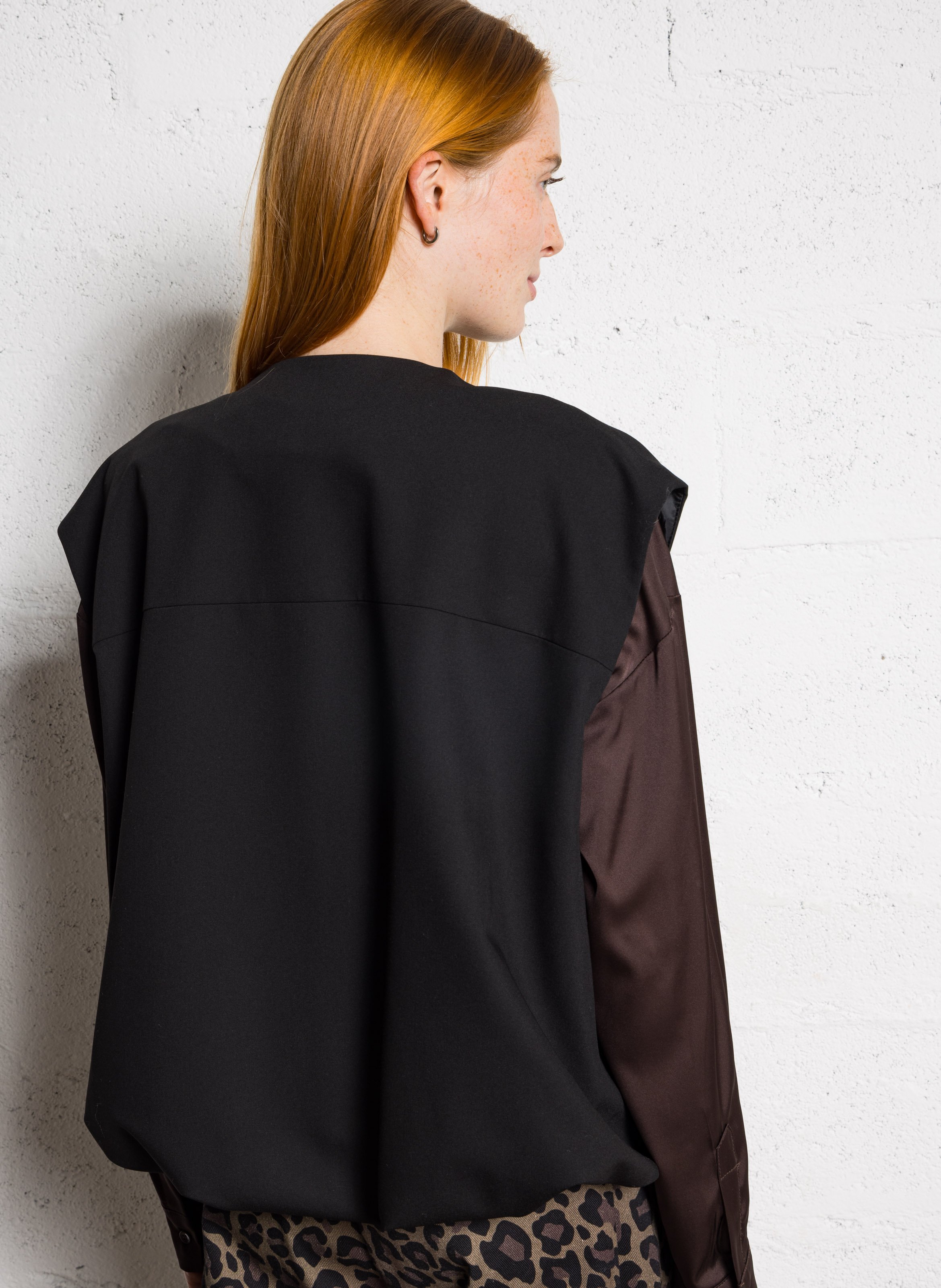 Gilet oversize col rond IMPERIAL Noir