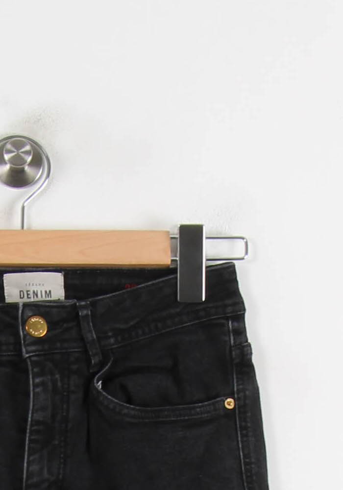 Cropped slim jeans with studs SEZANE - Seconde main Black