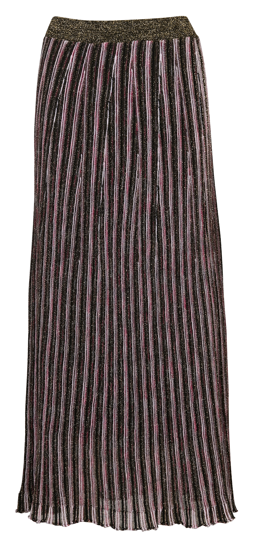 Jupe longue plissée en laine MOMONI Rose