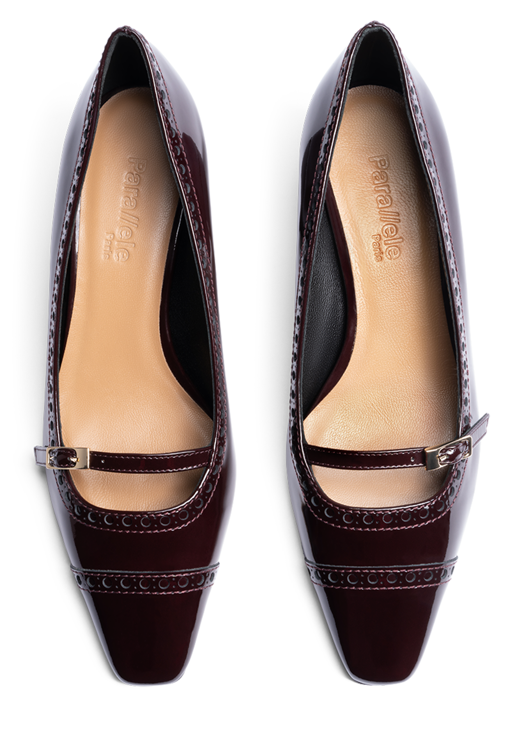 Burgundy patent leather pumps PARALLELE PARIS Red