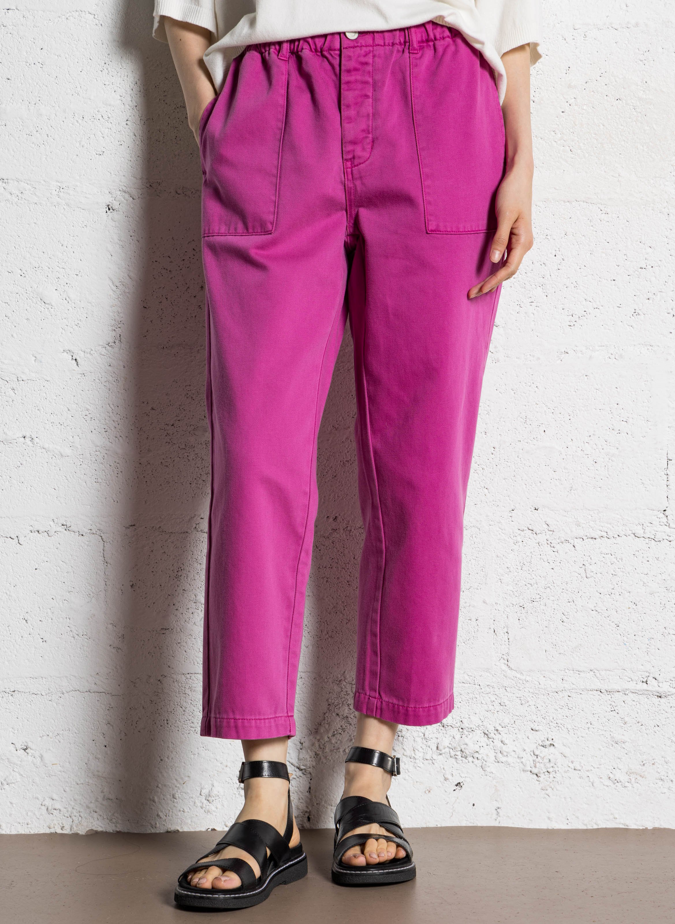 Jean droit en coton JC SOPHIE Rose