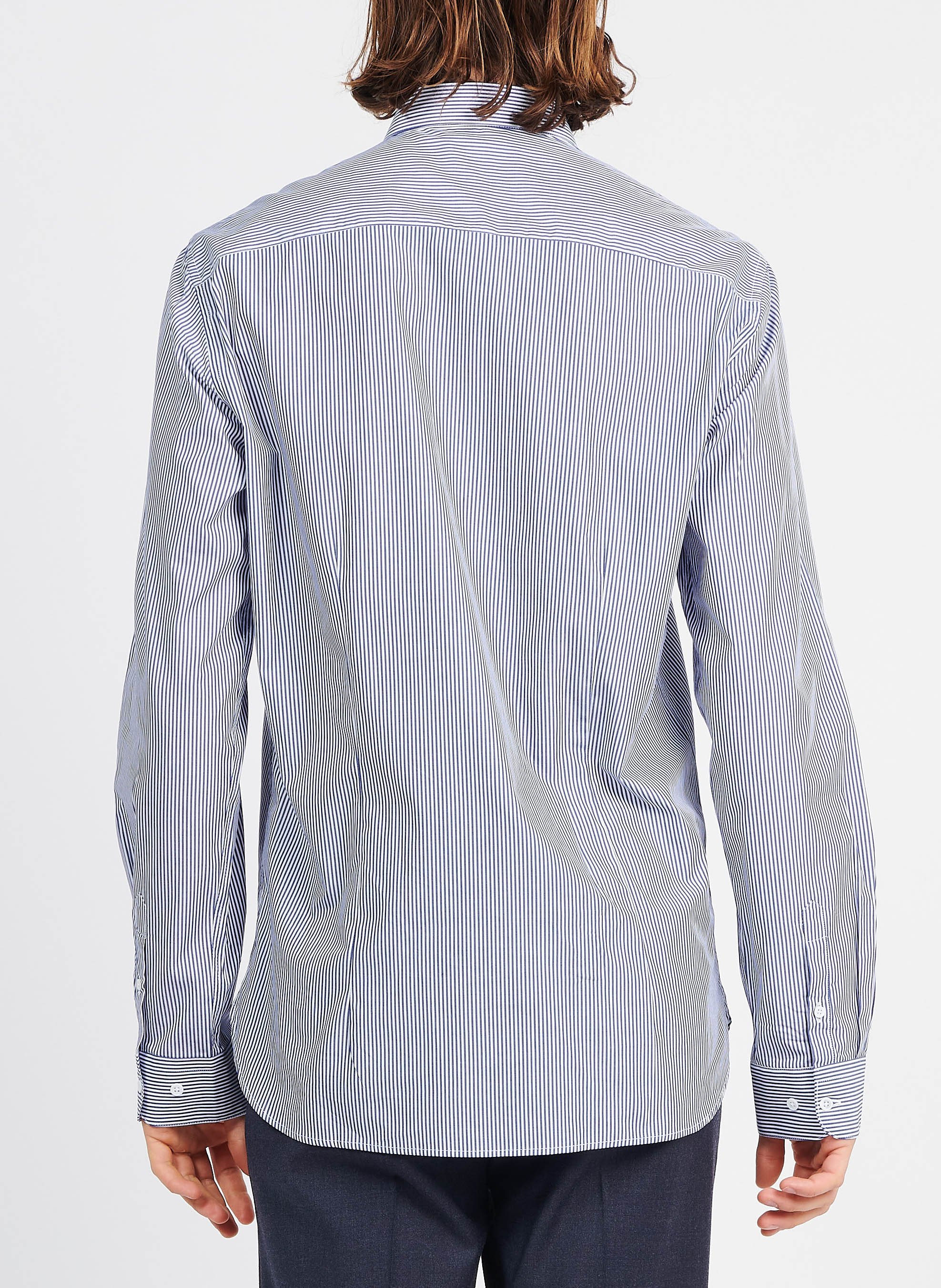 Slim-fit striped cotton shirt with classic collar ATELIER PRIVE Blue