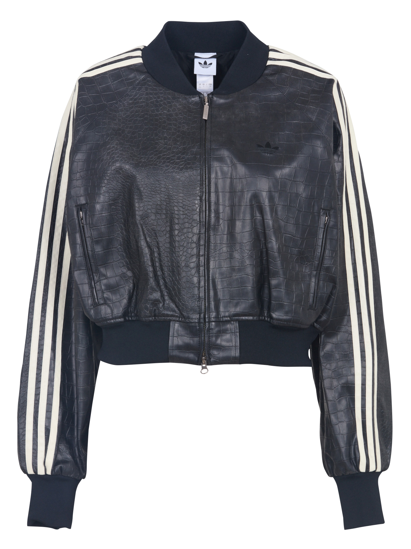 Gerade geschnittene Jacke mit Krokodilprägung ADIDAS Schwarz