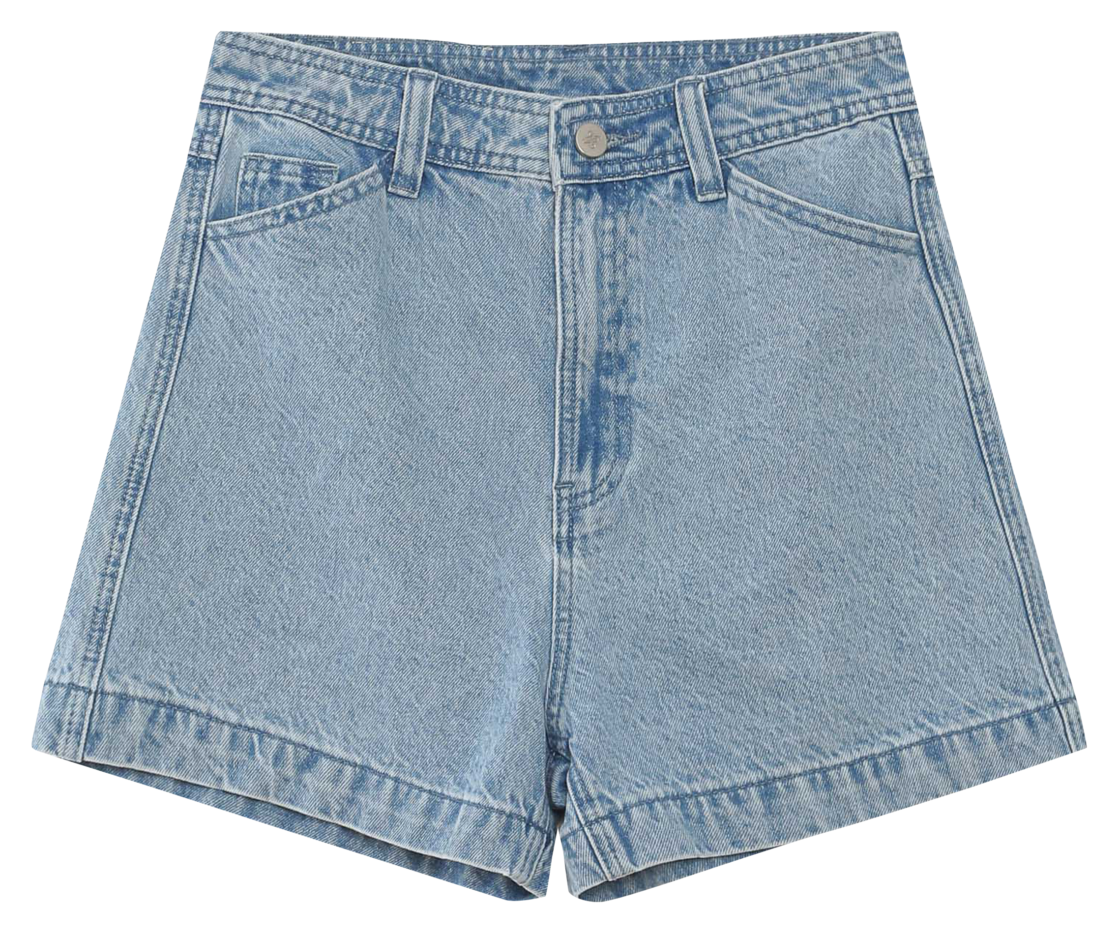 Short taille haute en denim uni GRACE ET MILA Bleu