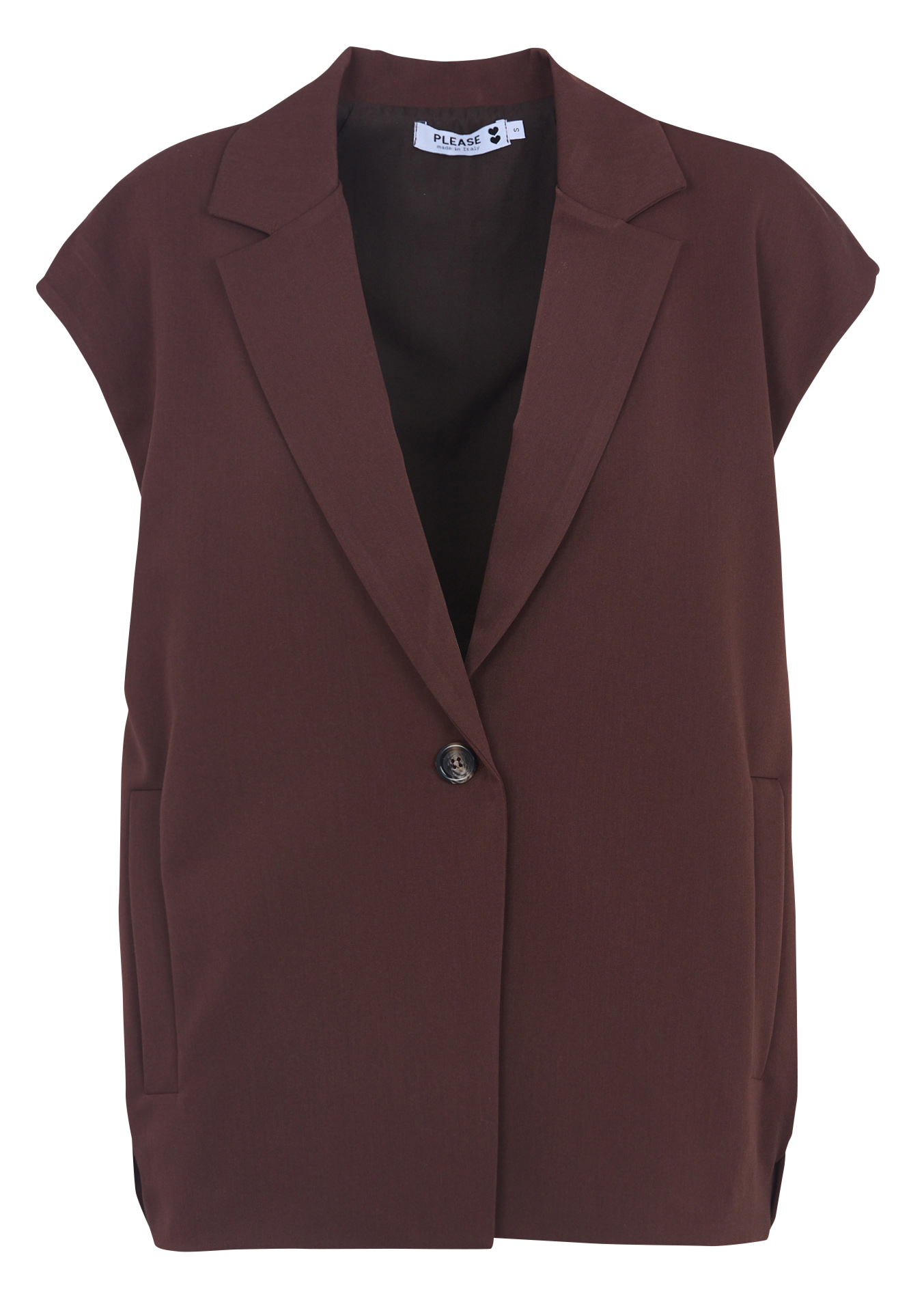 Veste col tailleur  PLEASE Marron