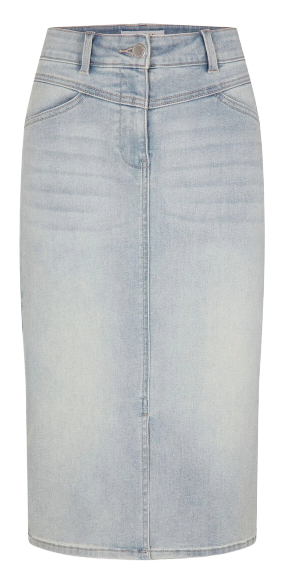 Jupe midi taille haute en jean MORGAN Bleu