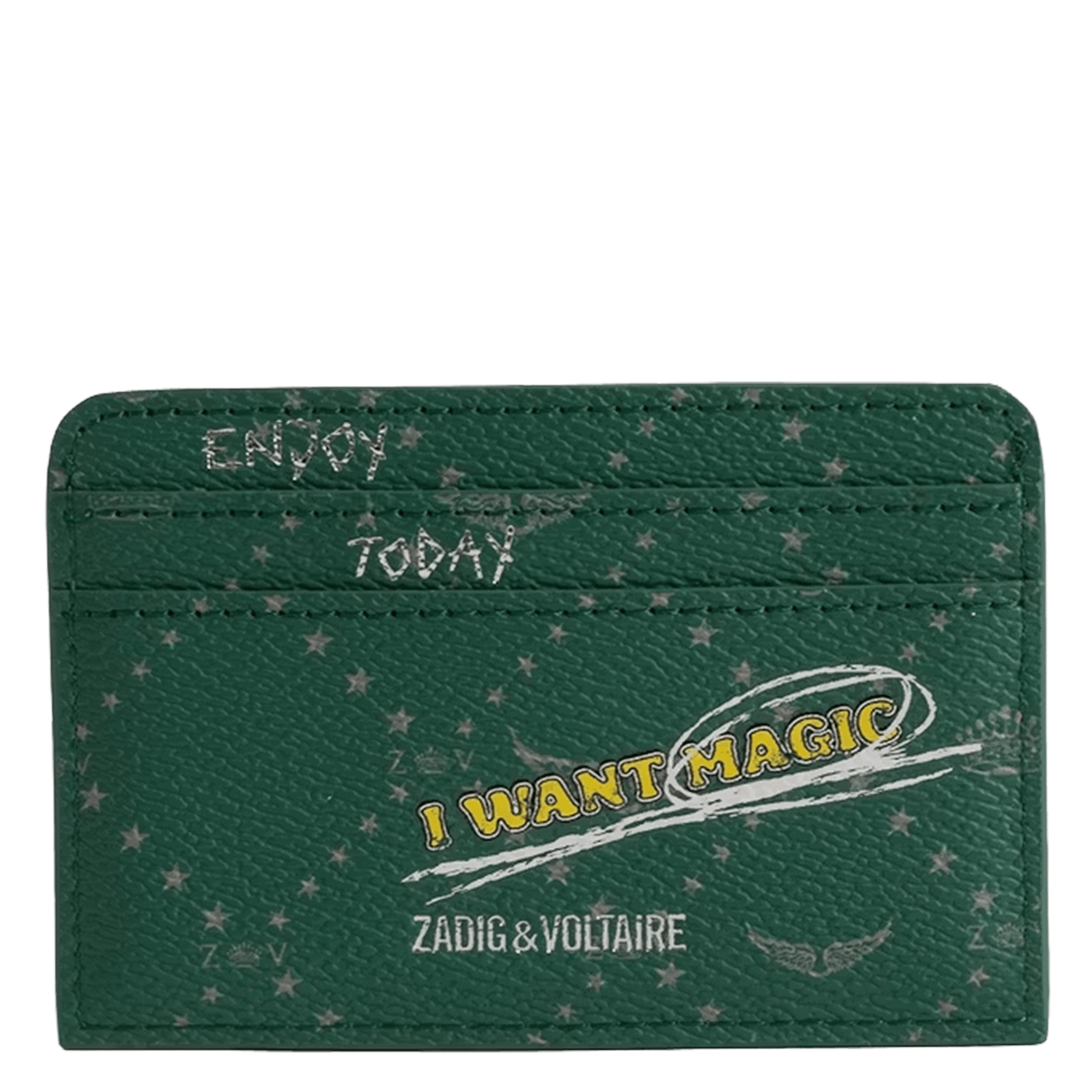 Kleine pasjeshouder van gewatteerd leer ZADIG&VOLTAIRE Groen
