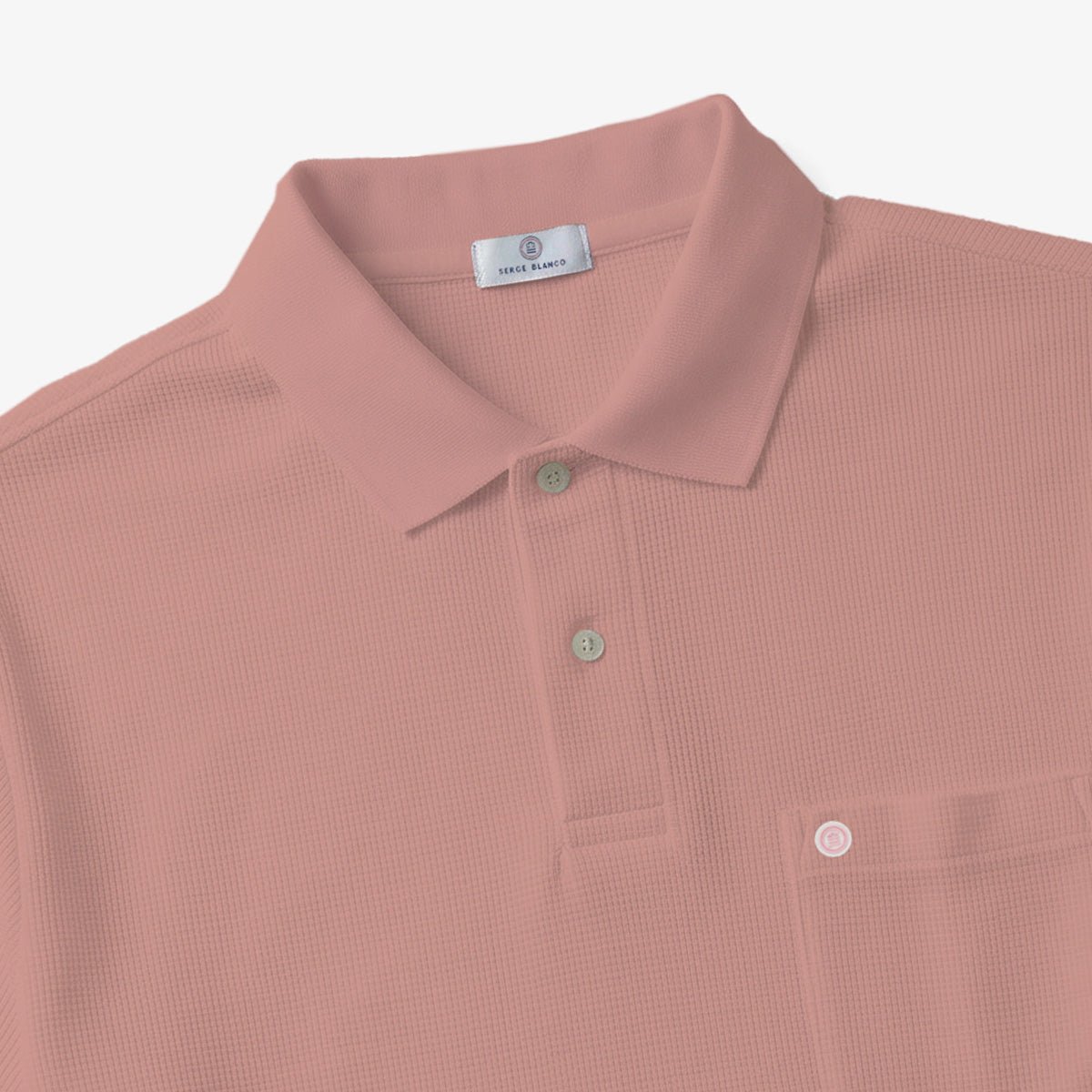 Short-sleeved waffle cotton polo SERGE BLANCO Pink