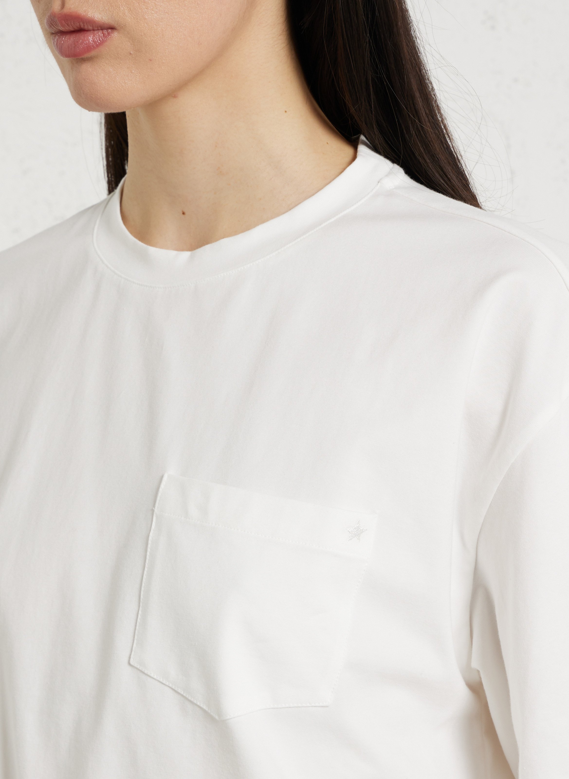 Tee-shirt boxy oversize col rond en coton mélangé LA PETITE ETOILE Beige