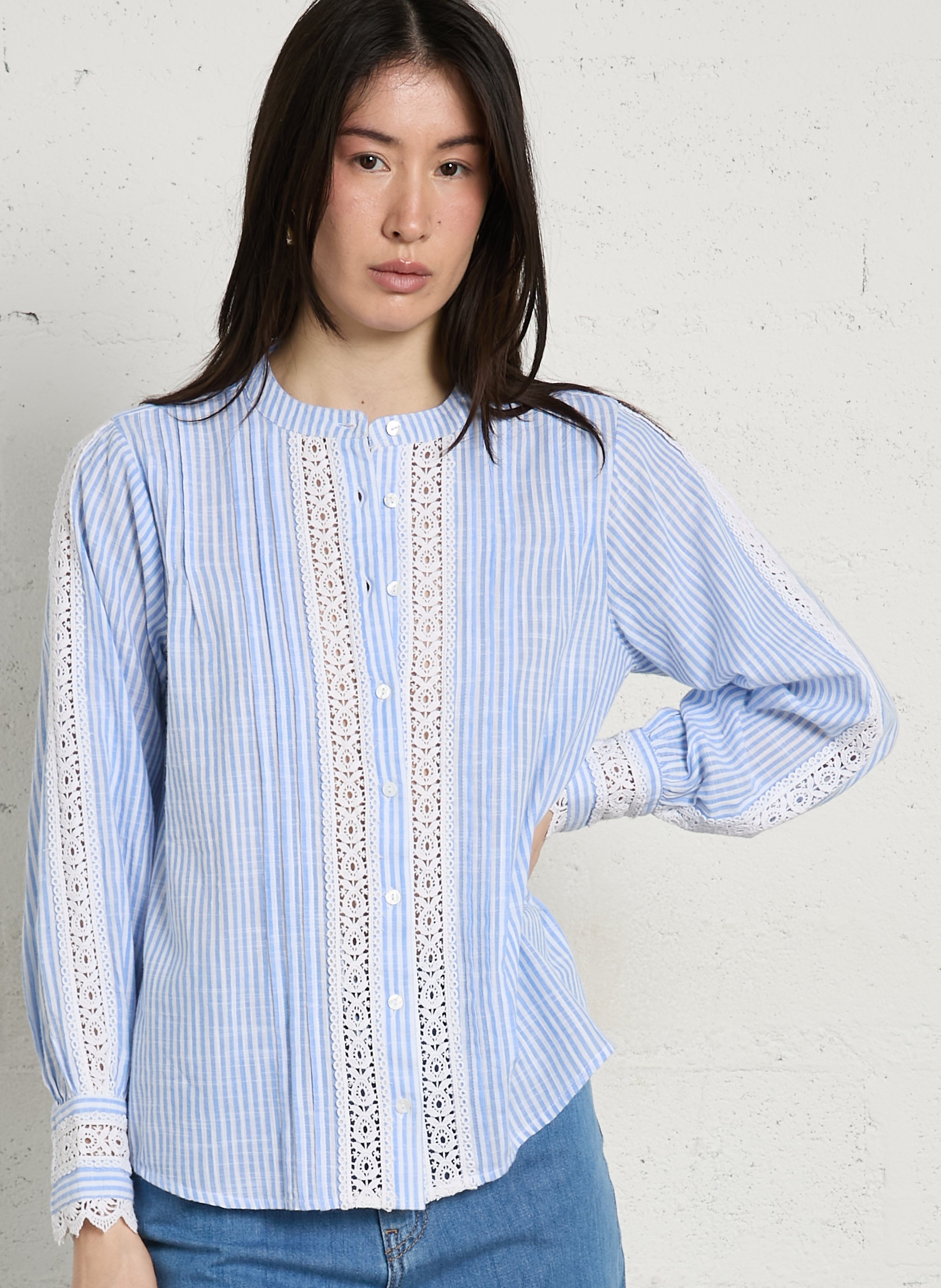 Round neck striped shirt MAISON 123 Blue