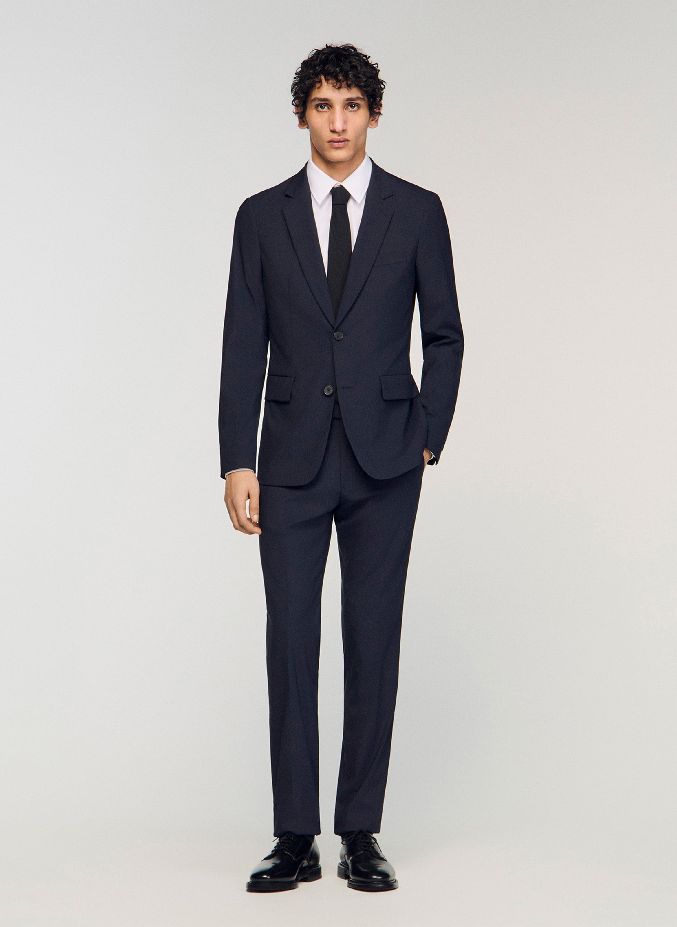 Veste de costume droite en laine mélangée SANDRO Blauw