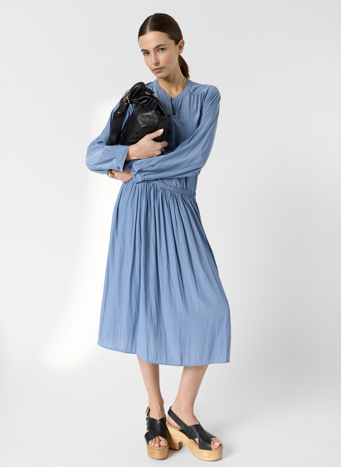 Jupe midi plissée GERARD DAREL Bleu