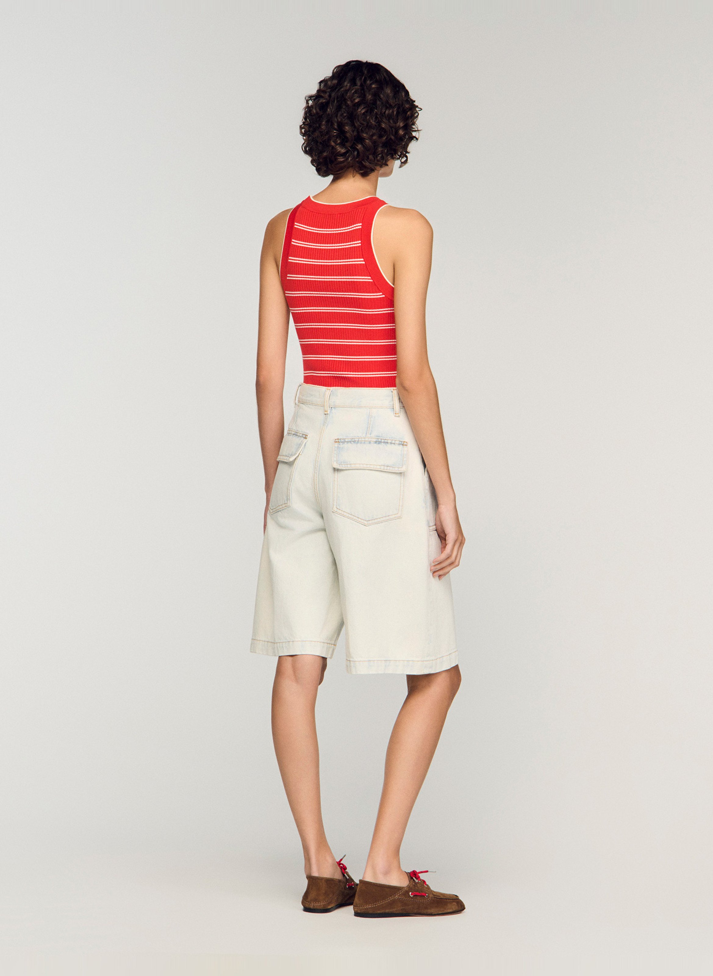 Short en denim SANDRO Bleu