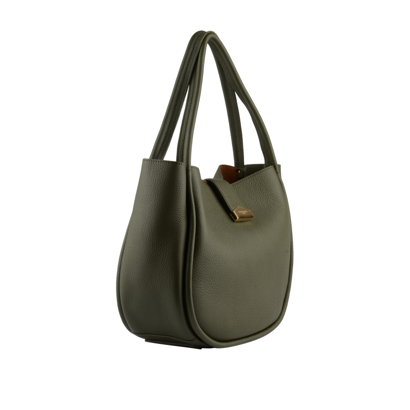 Calfskin leather shoulder bag Green