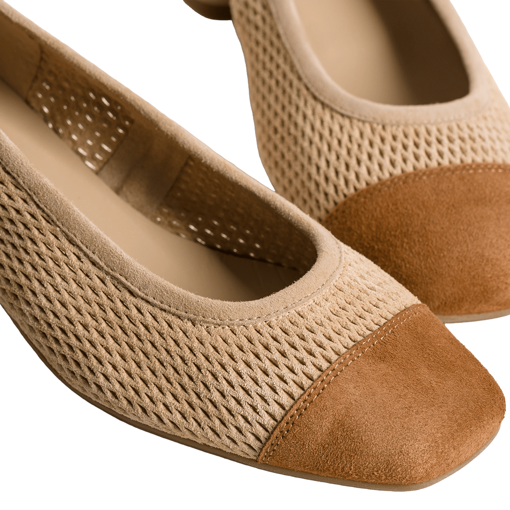 Ballerines en cuir velours REQINS Beige
