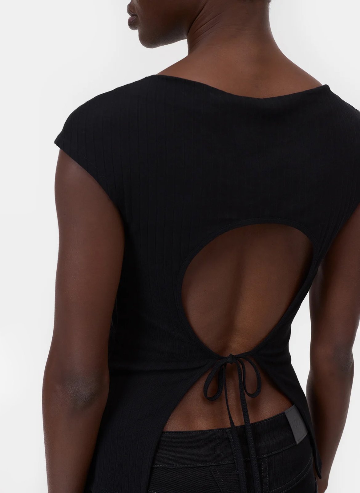 Top col rond en coton CLOSED Noir