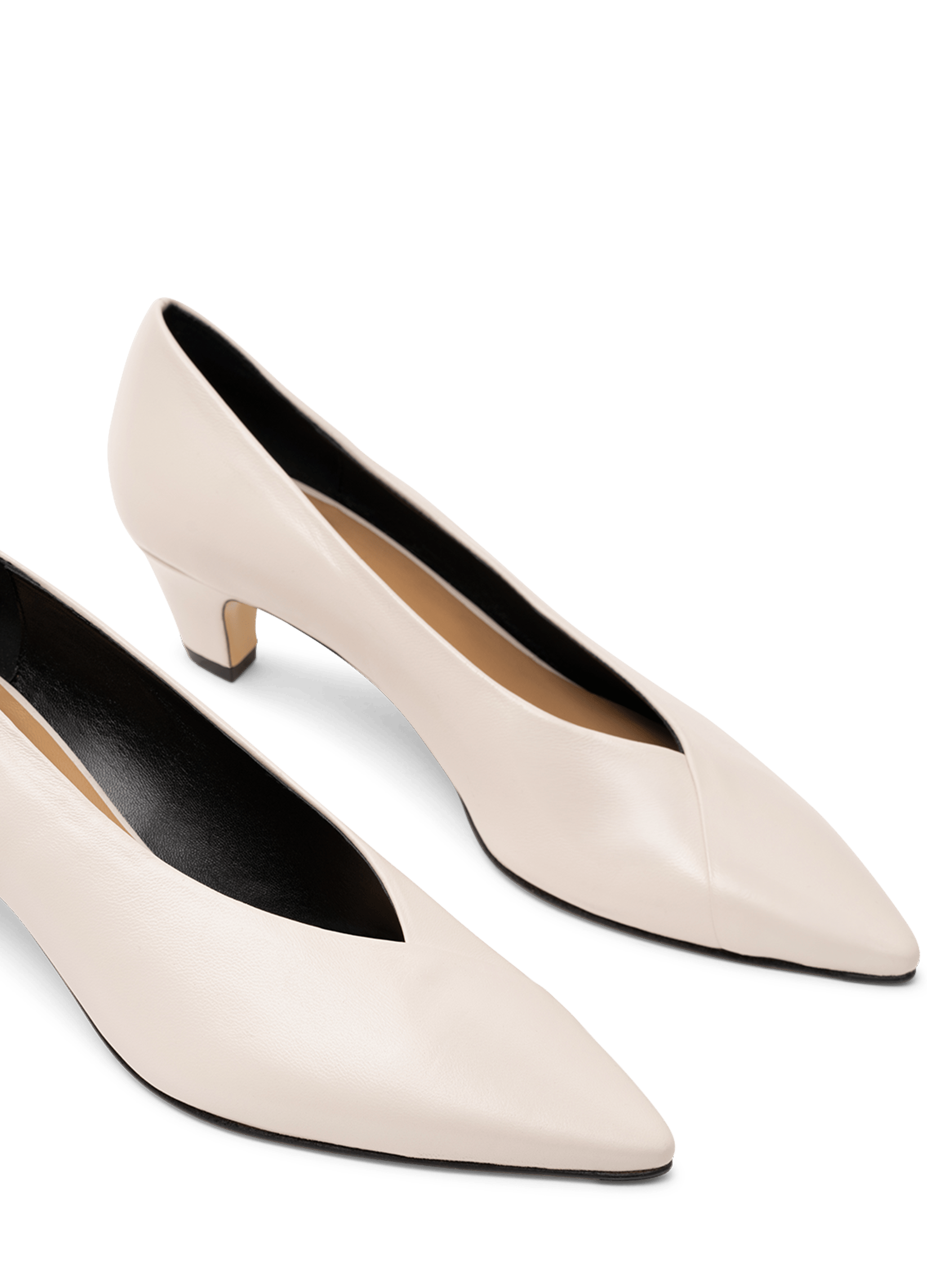 Escarpins en cuir nappa latte PARALLELE PARIS Blanc