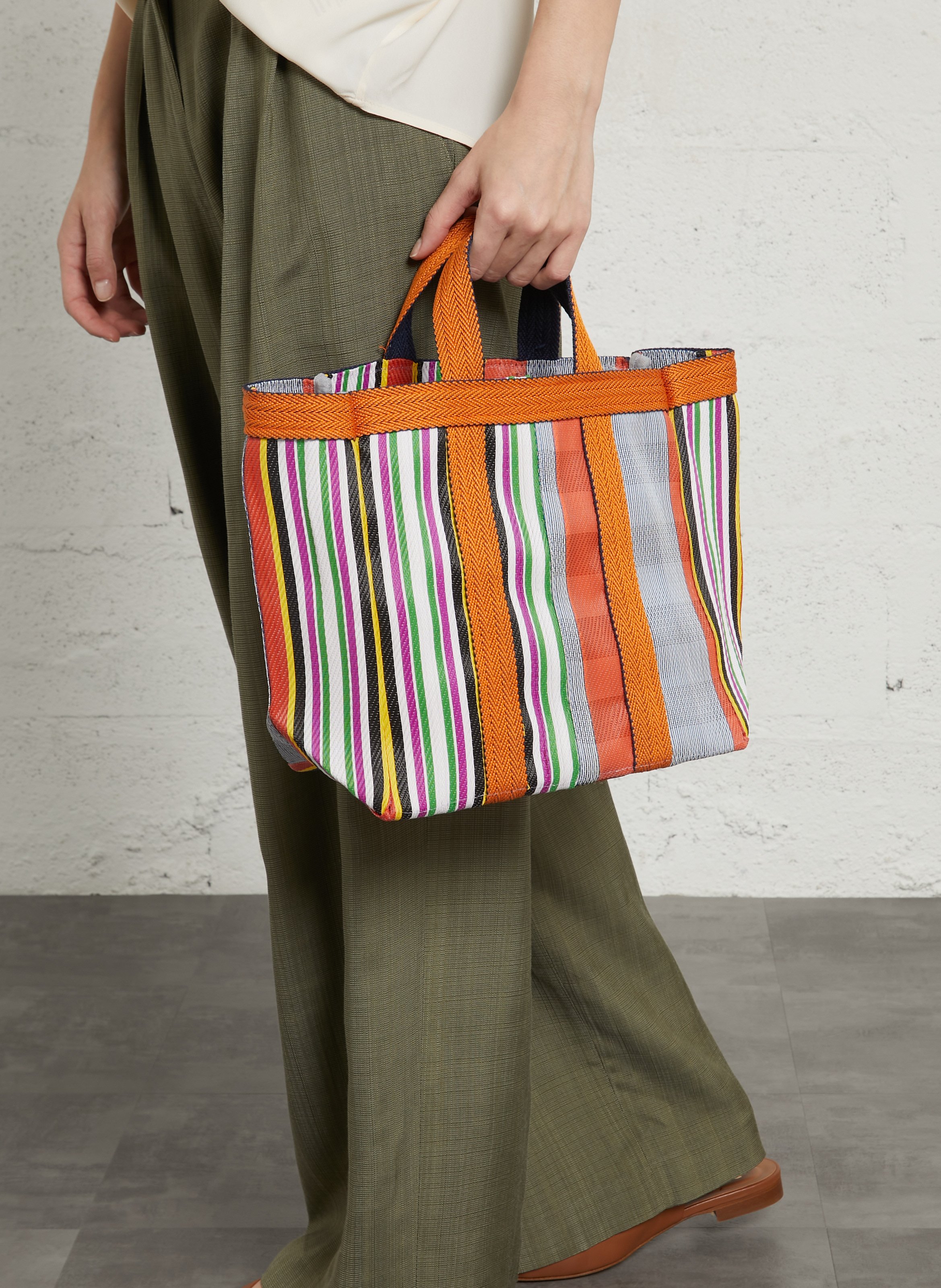 Block color shopping bag BABACHIC BAGS Orange