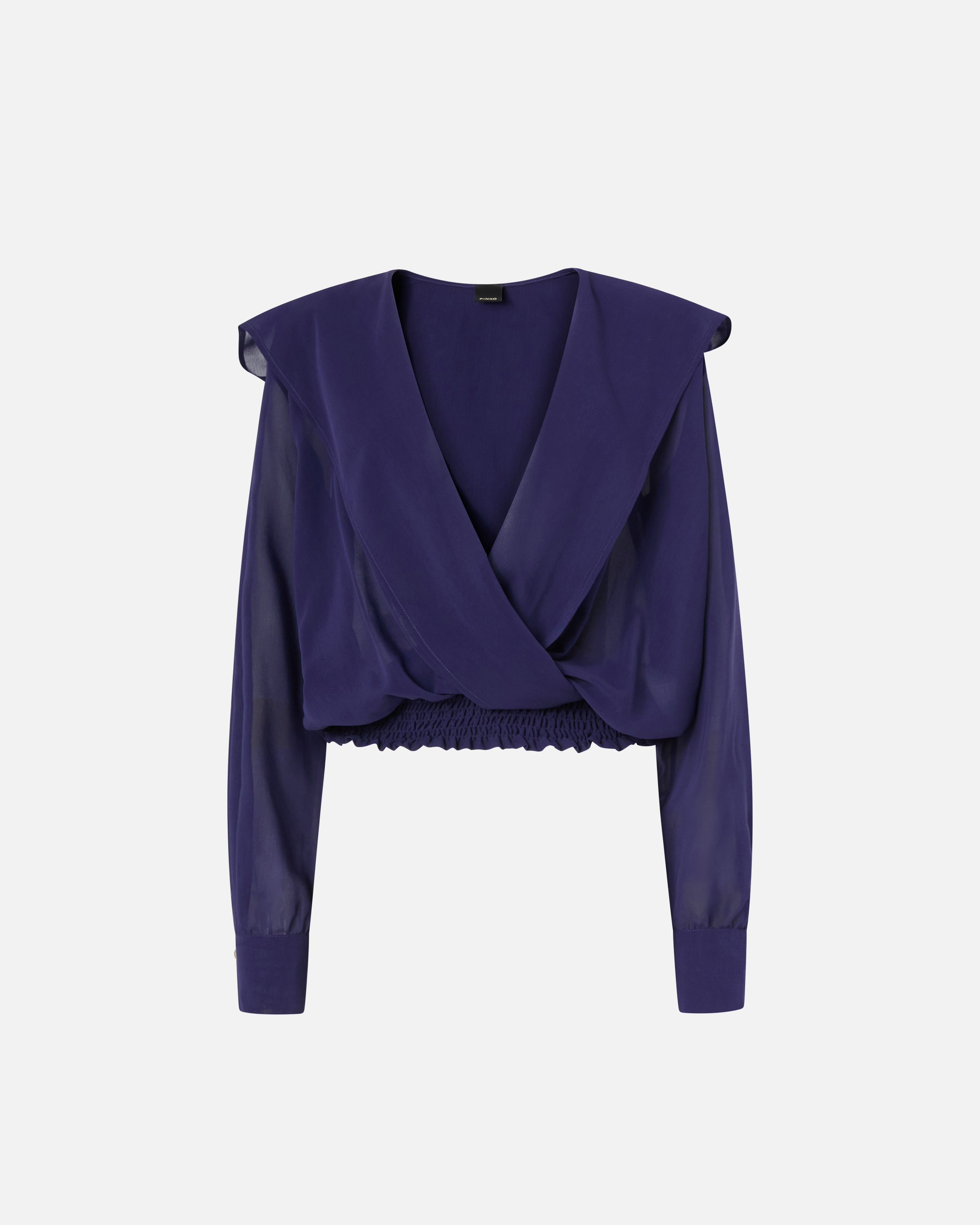 Blouse cropped à capuche et détails transparents PINKO Violet